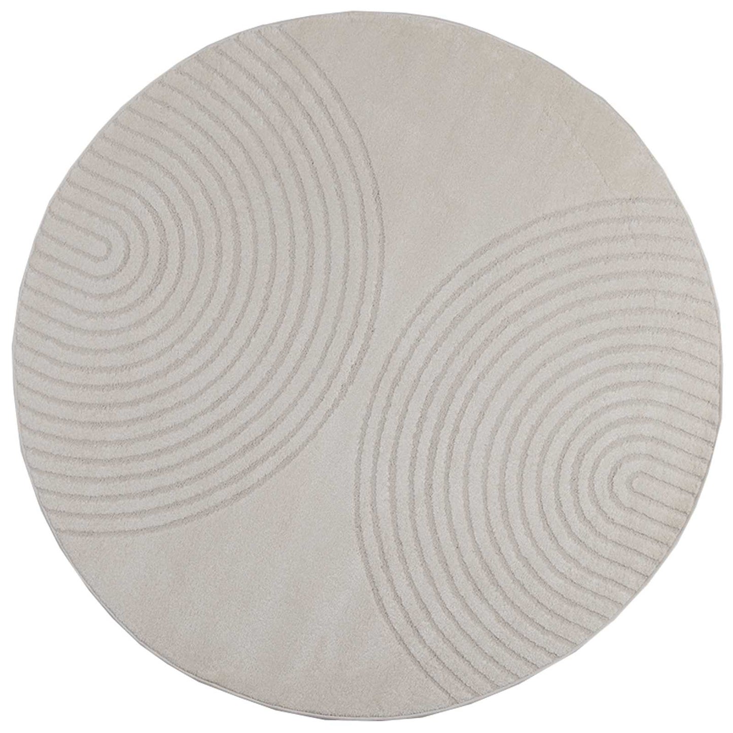 Vloerkleden Rond GALATI Crème Ø 200 CM Polyester is nu te koop bij PeponiXL, paradijselijk wonen!