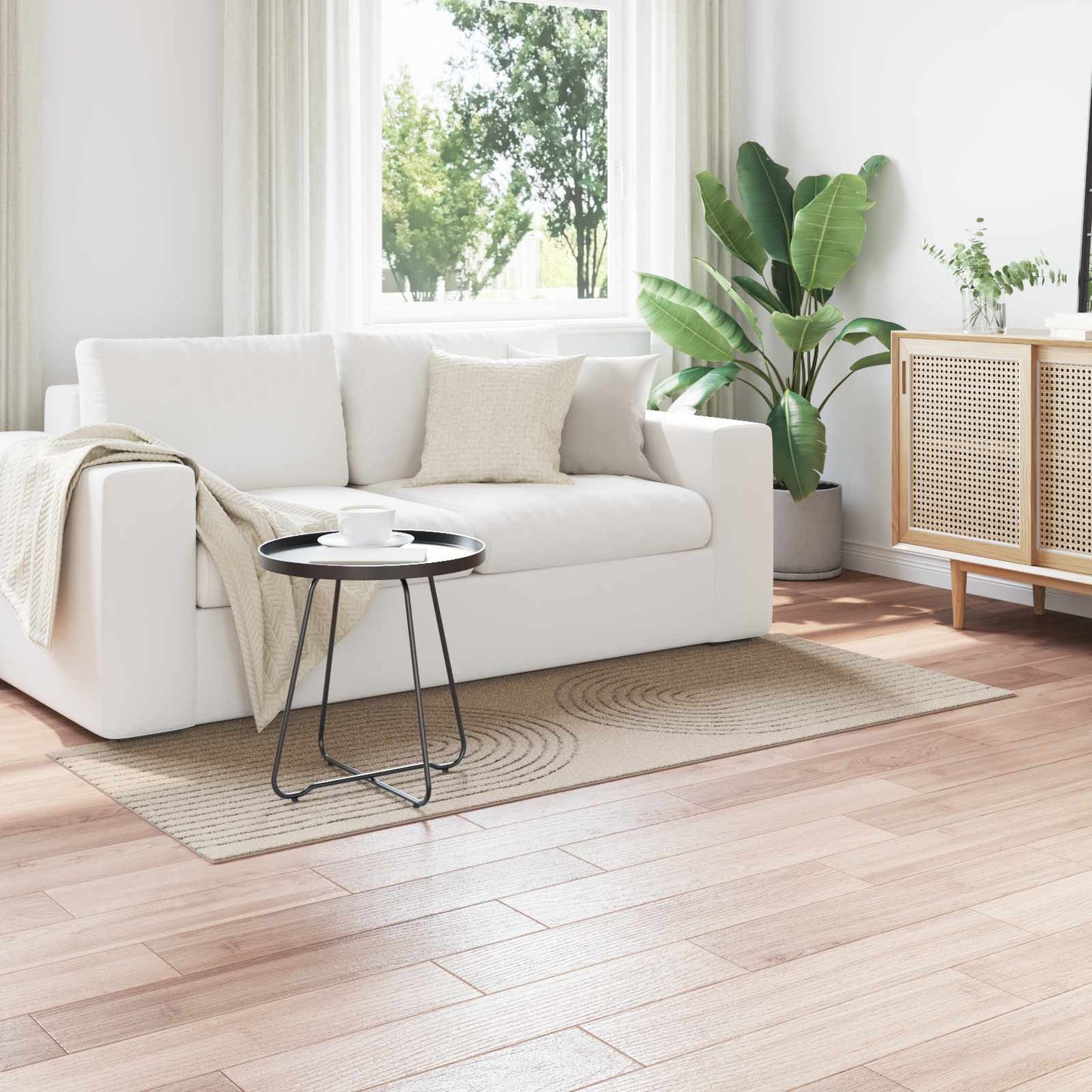 Vloerkleden Rechthoekig GALATI Beige 200 x 80 cm Polyester is nu te koop bij PeponiXL, paradijselijk wonen!
