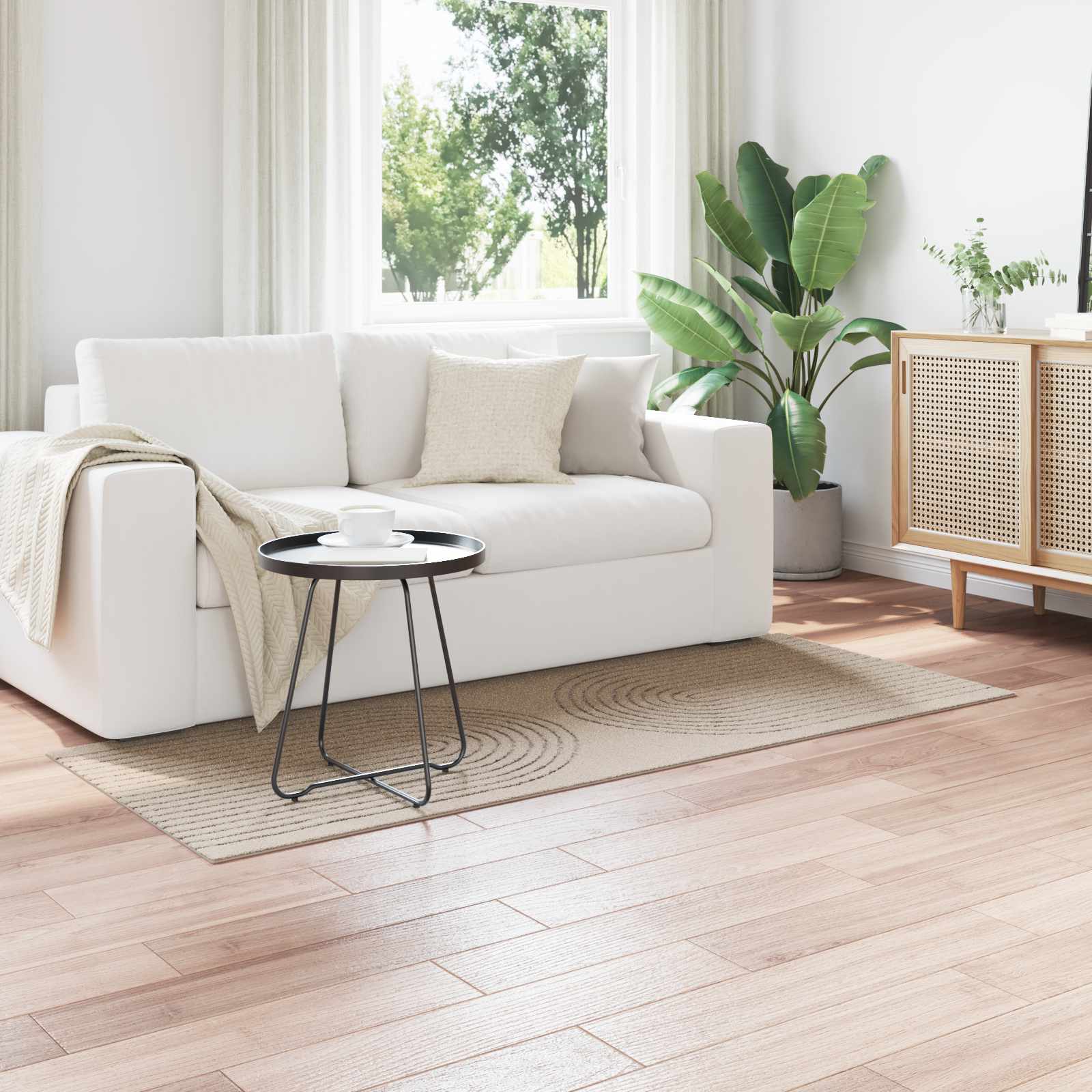 Vloerkleden Rechthoekig GALATI Beige 200 x 80 cm Polyester is nu te koop bij PeponiXL, paradijselijk wonen!