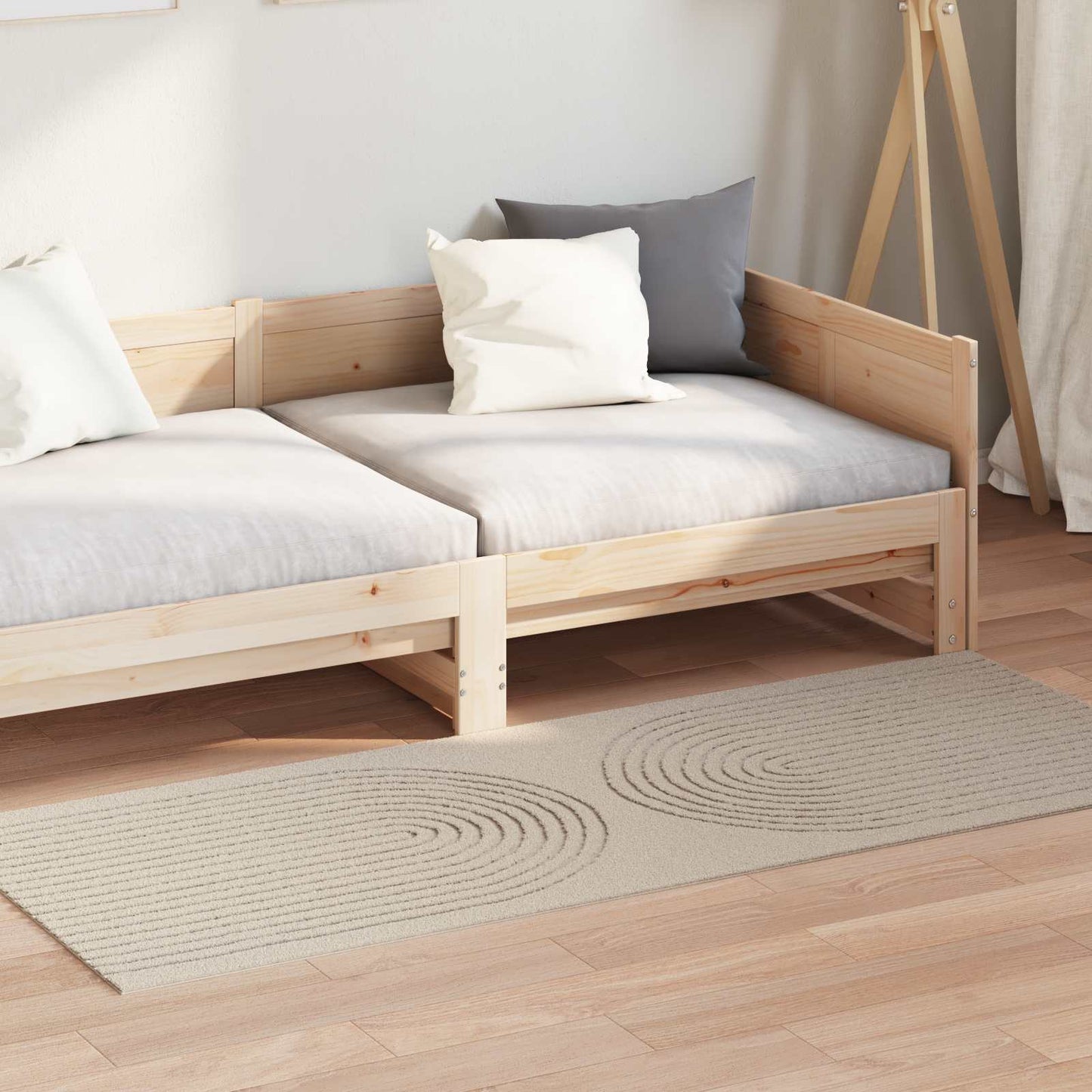 Vloerkleden Rechthoekig GALATI Beige 200 x 80 cm Polyester is nu te koop bij PeponiXL, paradijselijk wonen!