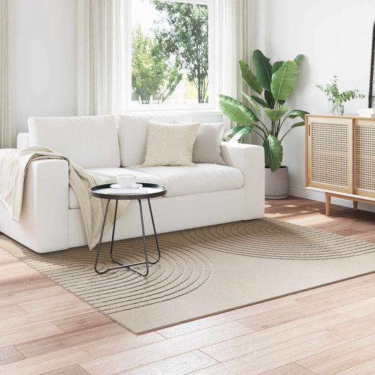 Vloerkleden Vierkant GALATI Beige 120 x 120 cm Polyester is nu te koop bij PeponiXL, paradijselijk wonen!