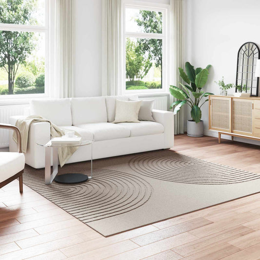 Vloerkleden Vierkant GALATI Beige 240 x 240 cm Polyester is nu te koop bij PeponiXL, paradijselijk wonen!