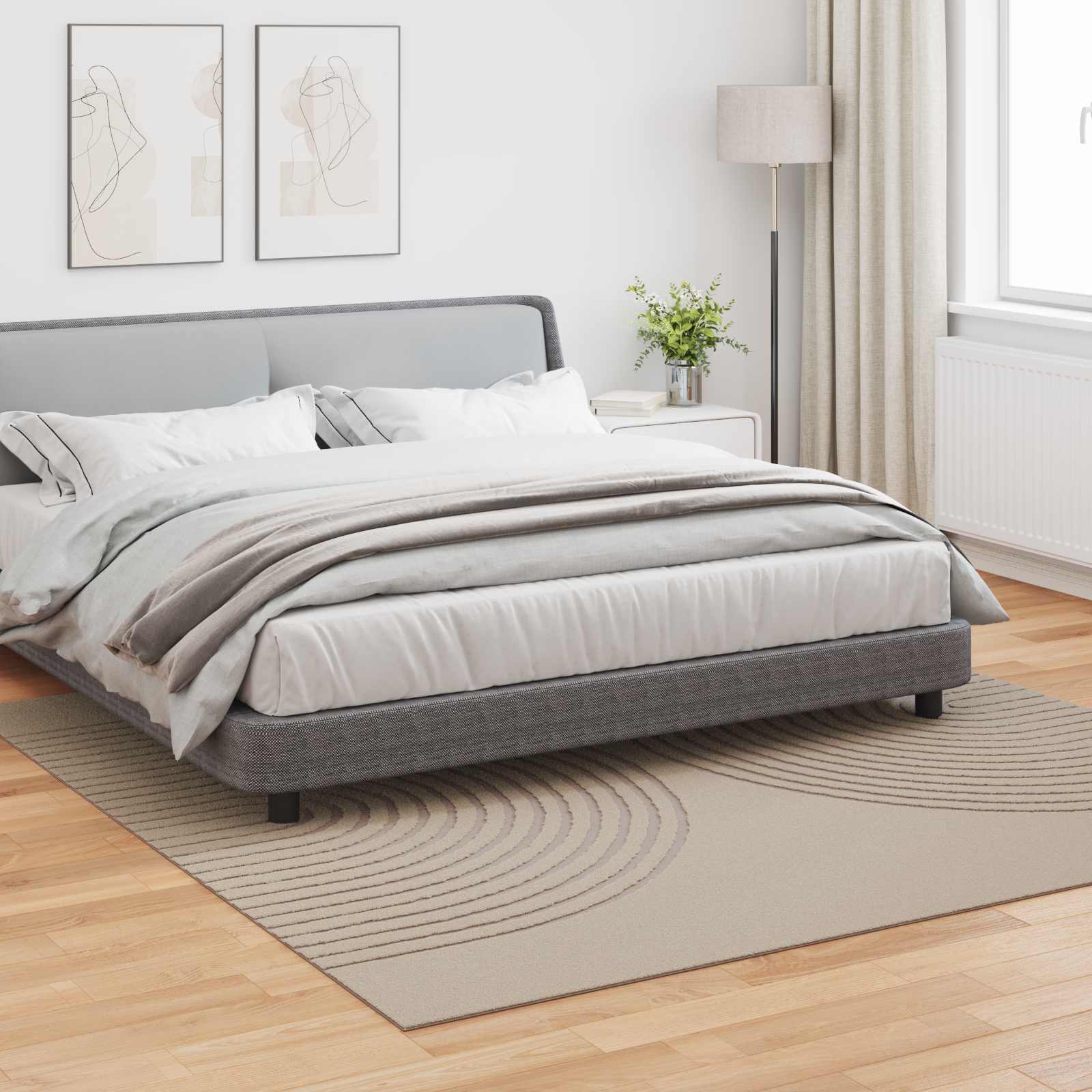 Vloerkleden Vierkant GALATI Beige 240 x 240 cm Polyester is nu te koop bij PeponiXL, paradijselijk wonen!
