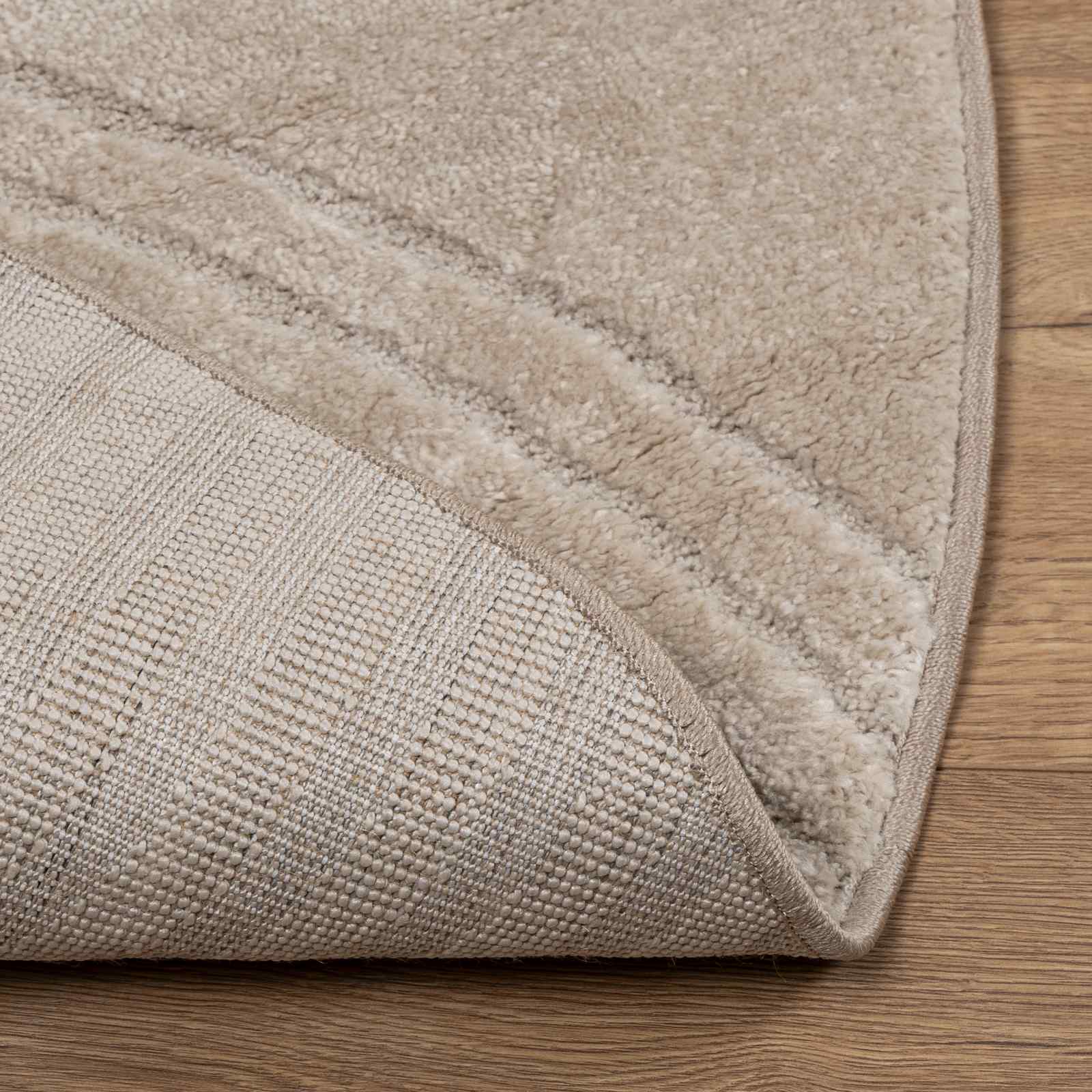 Vloerkleden Rond HUARTE Beige Ø 120 CM Polyester is nu te koop bij PeponiXL, paradijselijk wonen!