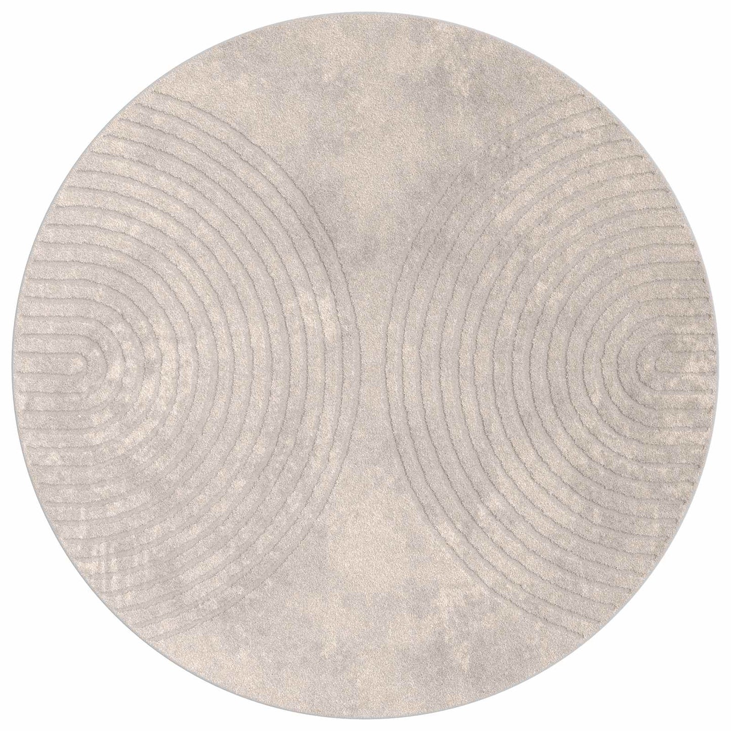 Vloerkleden Rond HUARTE Beige Ø 120 CM Polyester is nu te koop bij PeponiXL, paradijselijk wonen!