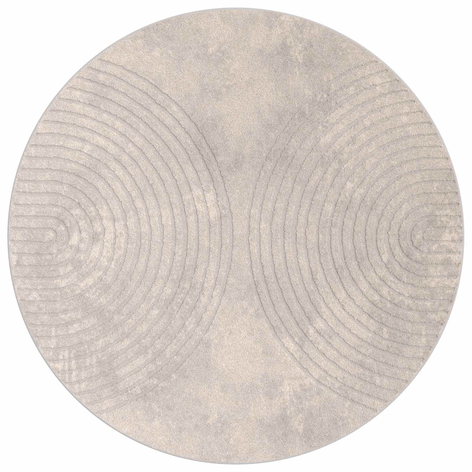 Vloerkleden Rond HUARTE Beige Ø 160 CM Polyester is nu te koop bij PeponiXL, paradijselijk wonen!