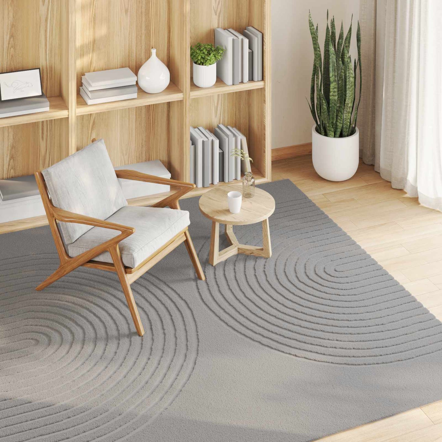 Vloerkleden Vierkant GALATI Grijs 200 x 200 cm Polyester is nu te koop bij PeponiXL, paradijselijk wonen!