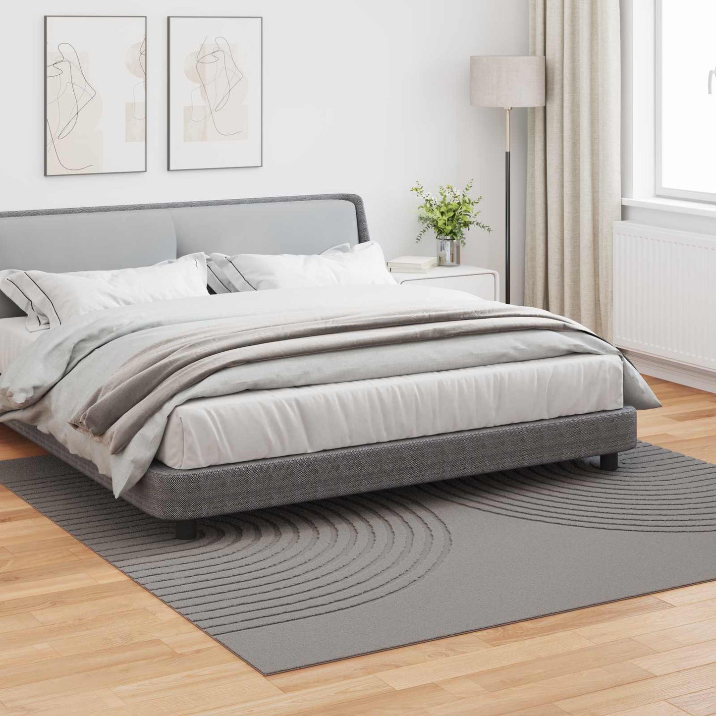 Vloerkleden Vierkant GALATI Grijs 240 x 240 cm Polyester is nu te koop bij PeponiXL, paradijselijk wonen!