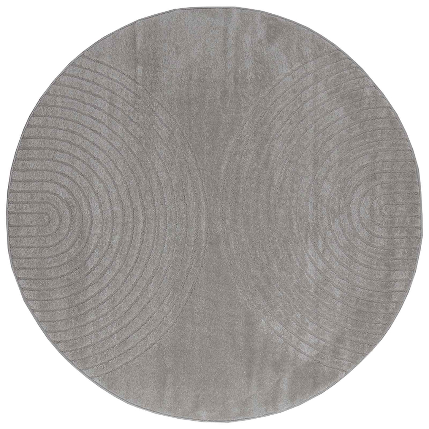Vloerkleden Rond GALATI Grijs Ø 120 CM Polyester is nu te koop bij PeponiXL, paradijselijk wonen!