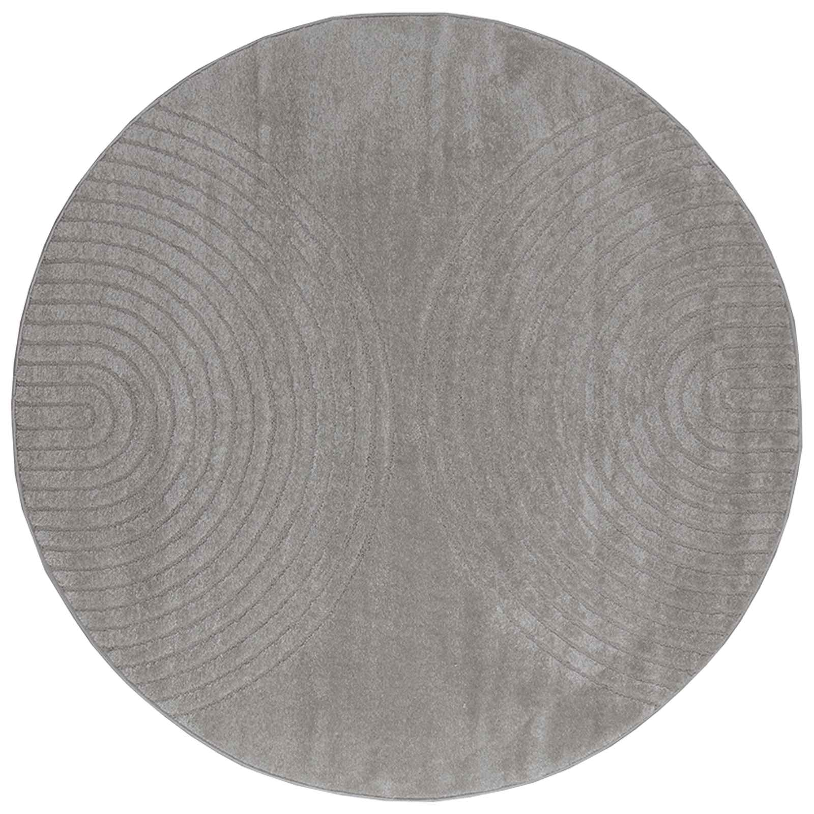 Vloerkleden Rond GALATI Grijs Ø 120 CM Polyester is nu te koop bij PeponiXL, paradijselijk wonen!