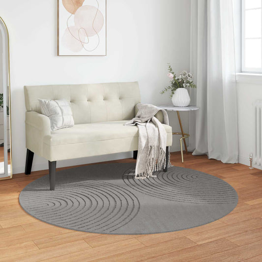 Vloerkleden Rond GALATI Grijs Ø 160 CM Polyester is nu te koop bij PeponiXL, paradijselijk wonen!