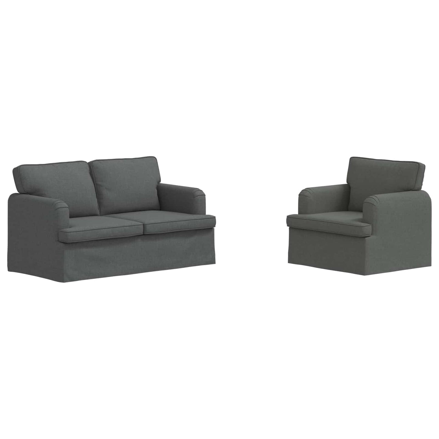 Bankstel 2 pcs Donkergrijs 144 x 80 x 85 cm Stof is nu te koop bij PeponiXL, paradijselijk wonen!