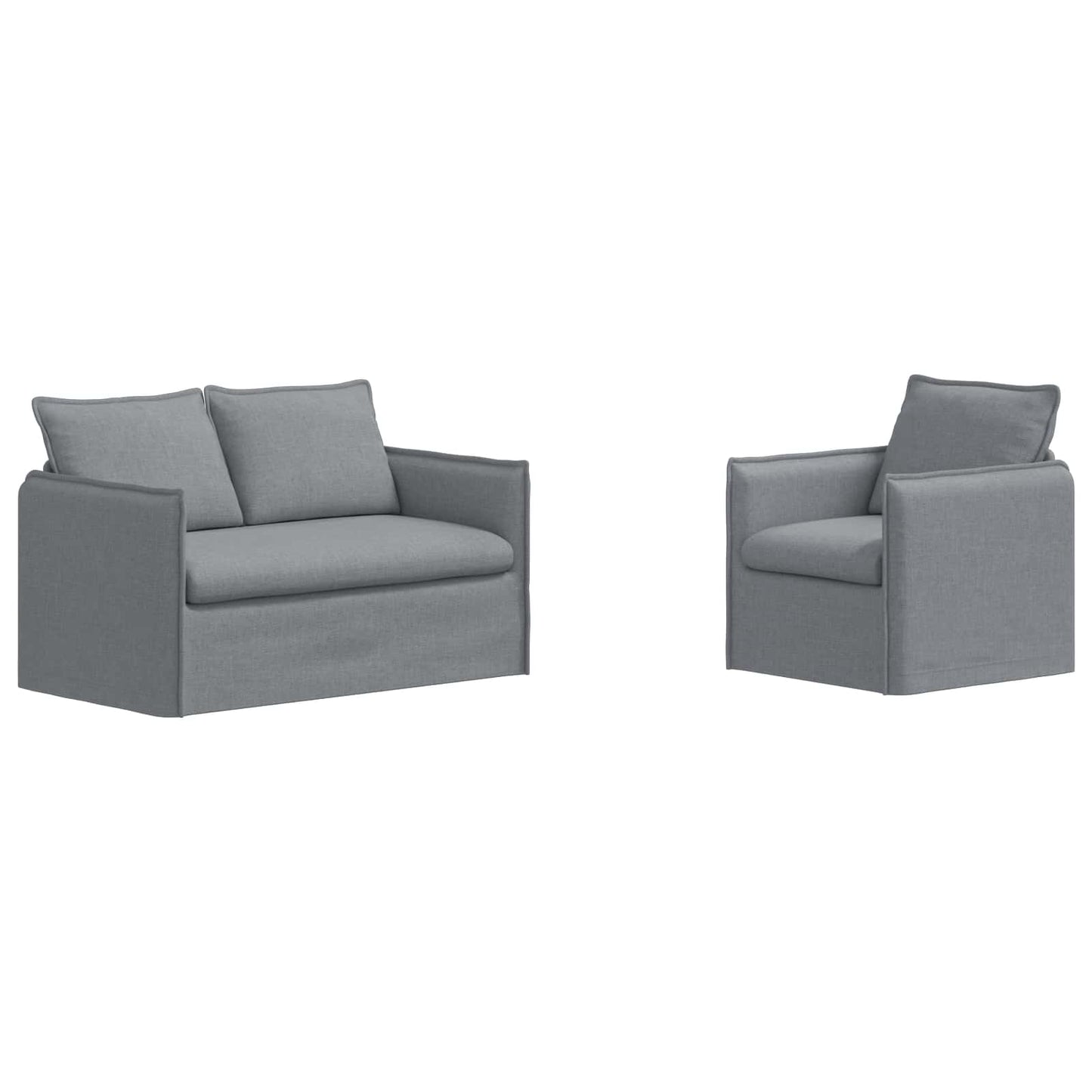 Bankstel 2 pcs Lichtgrijs 136 x 82 x 85 cm Stof is nu te koop bij PeponiXL, paradijselijk wonen!