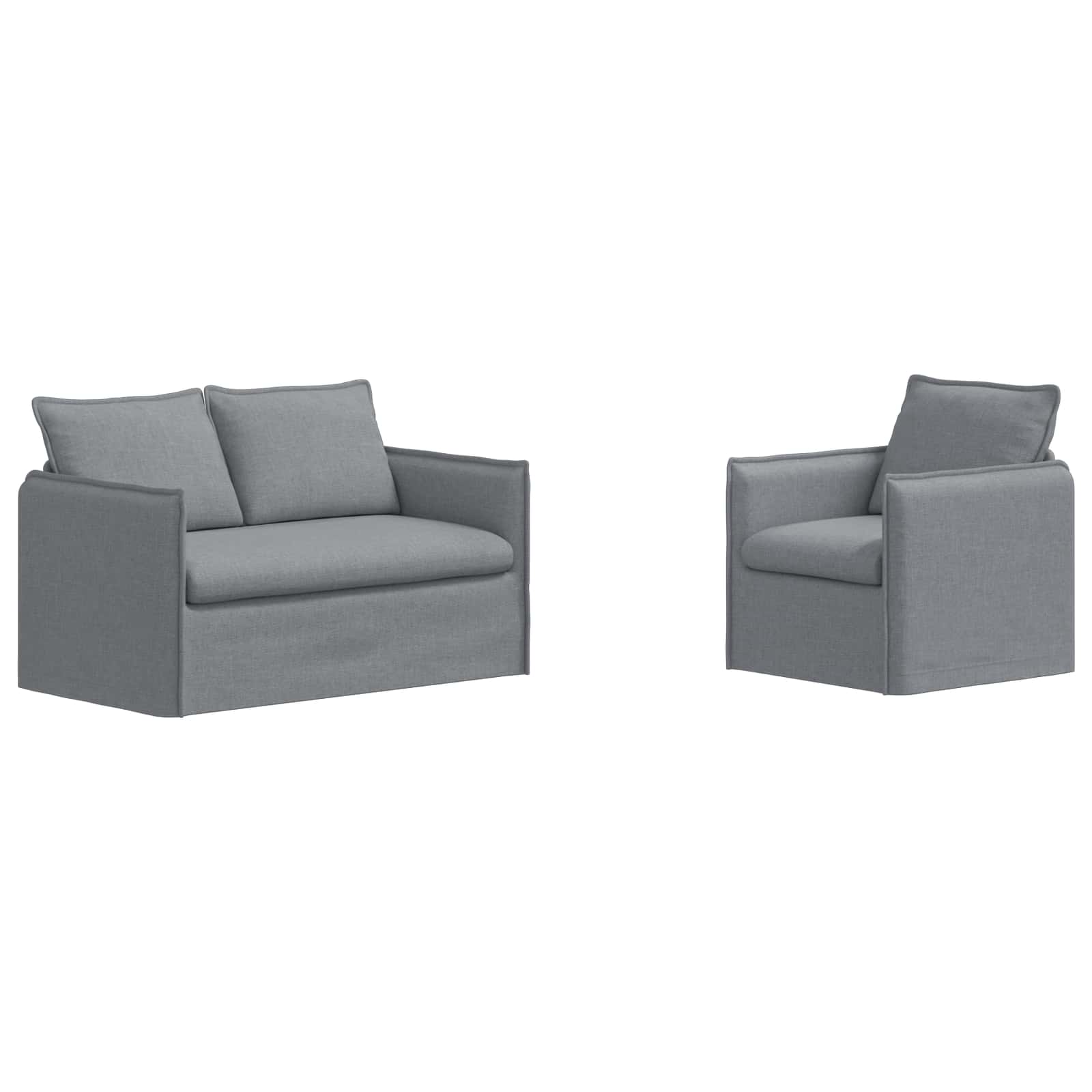 Bankstel 2 pcs Lichtgrijs 136 x 82 x 85 cm Stof is nu te koop bij PeponiXL, paradijselijk wonen!