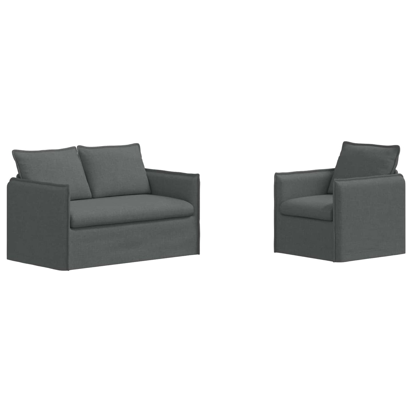 Bankstel 2 pcs Donkergrijs 136 x 82 x 85 cm Stof is nu te koop bij PeponiXL, paradijselijk wonen!