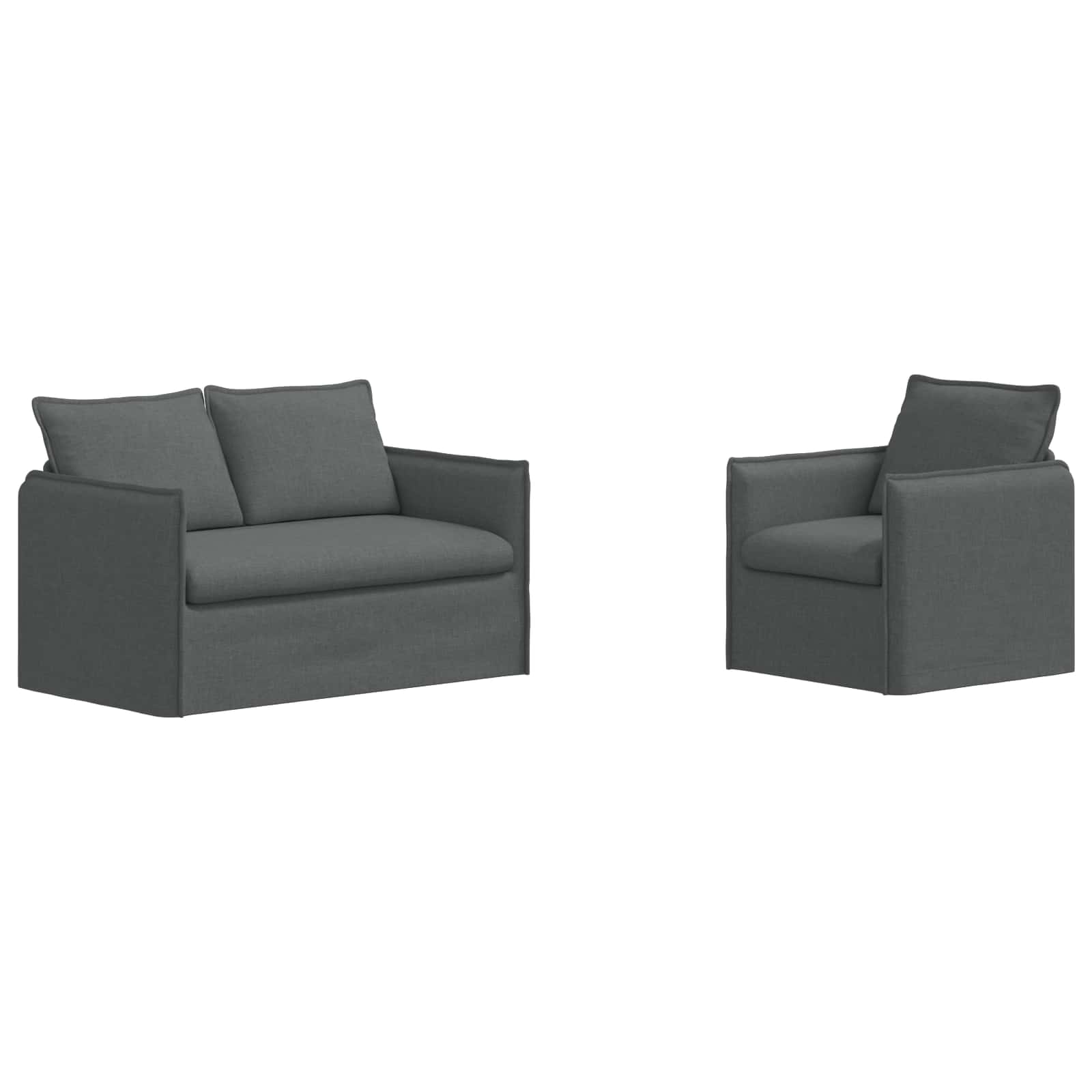 Bankstel 2 pcs Donkergrijs 136 x 82 x 85 cm Stof is nu te koop bij PeponiXL, paradijselijk wonen!