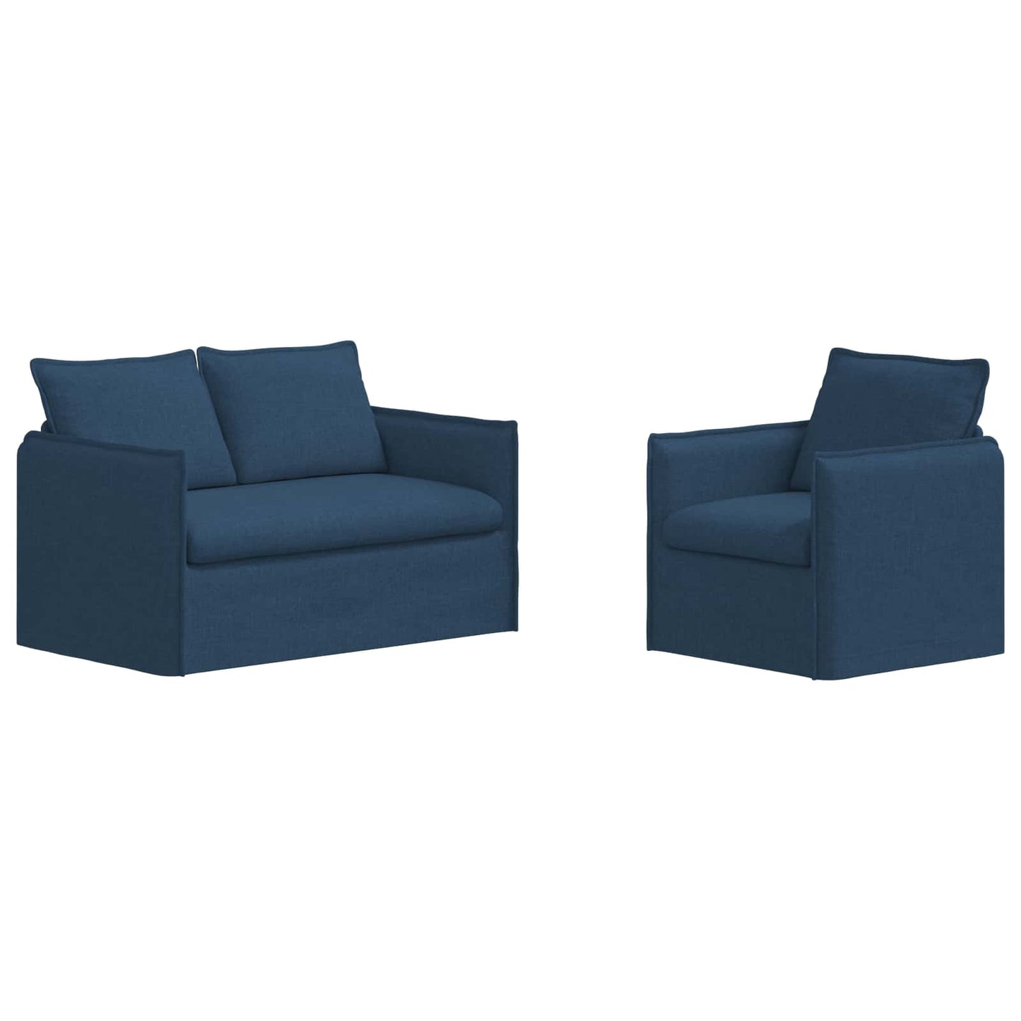 Bankstel 2 pcs Blauw 136 x 82 x 85 cm Stof is nu te koop bij PeponiXL, paradijselijk wonen!