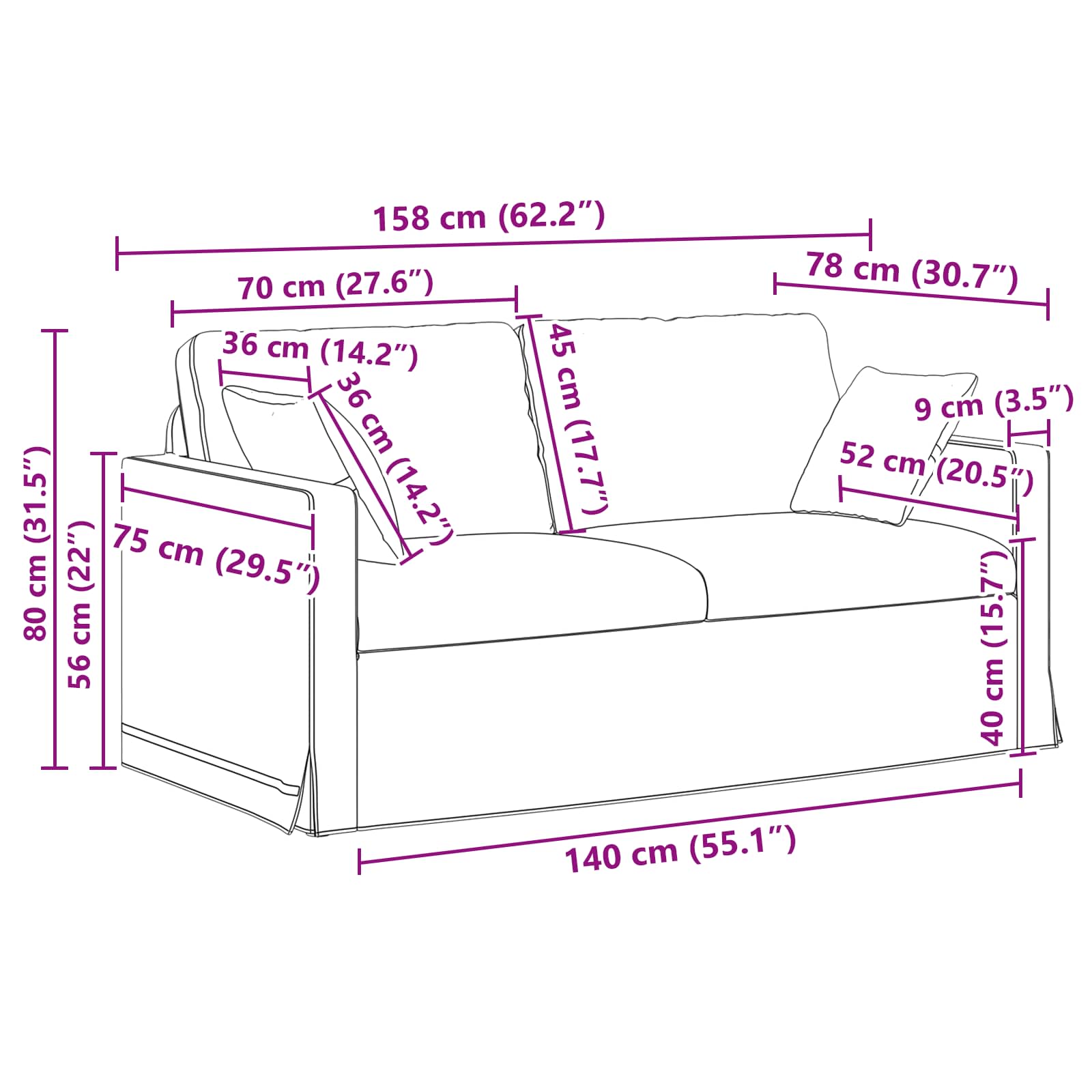 Bankstel 2 pcs Crème 158 x 78 x 80 cm Fluweel is nu te koop bij PeponiXL, paradijselijk wonen!