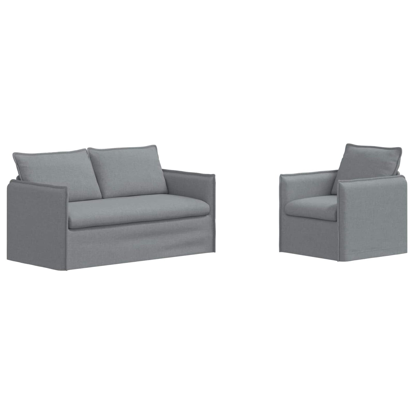 Bankstel 2 pcs Lichtgrijs 156 x 82 x 85 cm Stof is nu te koop bij PeponiXL, paradijselijk wonen!