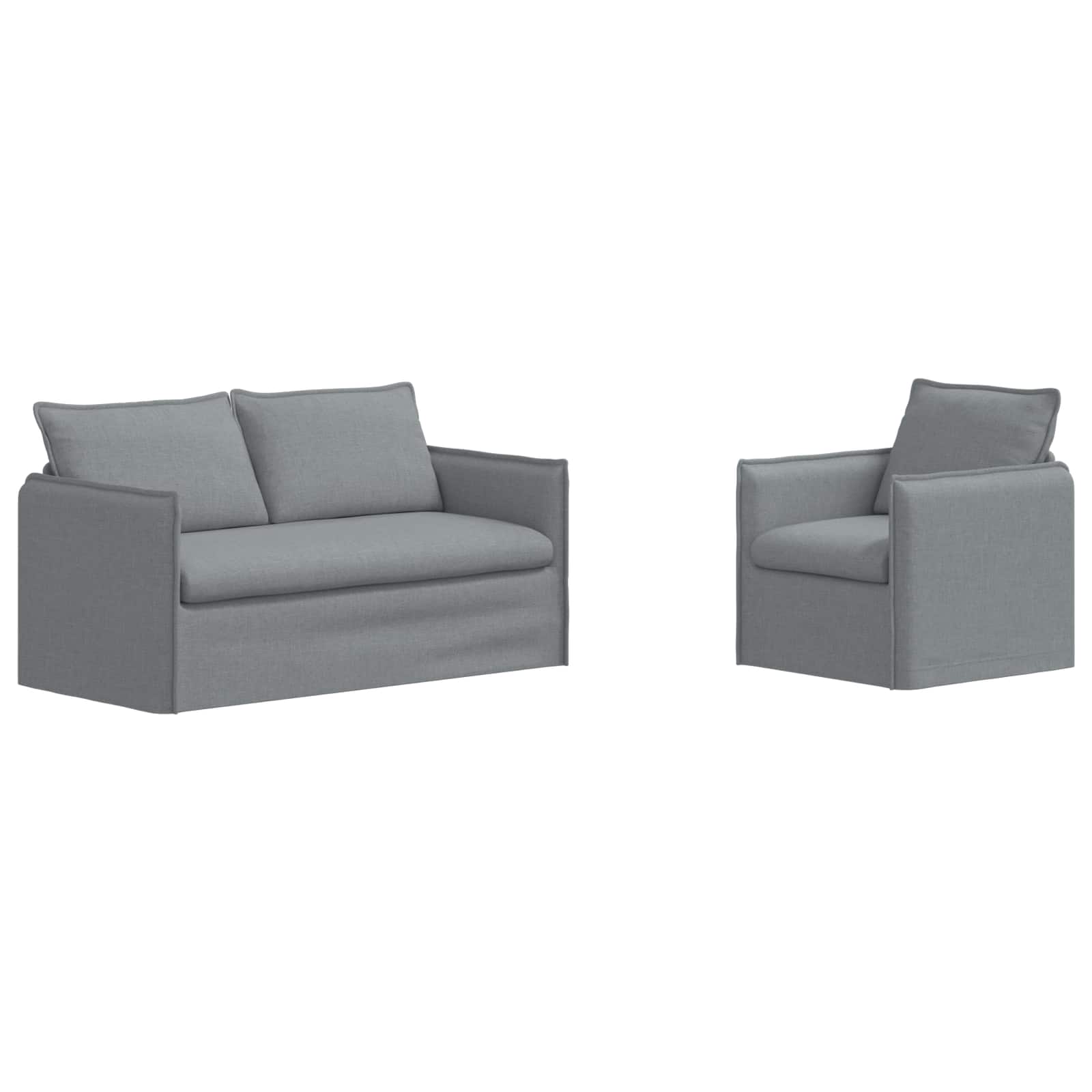 Bankstel 2 pcs Lichtgrijs 156 x 82 x 85 cm Stof is nu te koop bij PeponiXL, paradijselijk wonen!