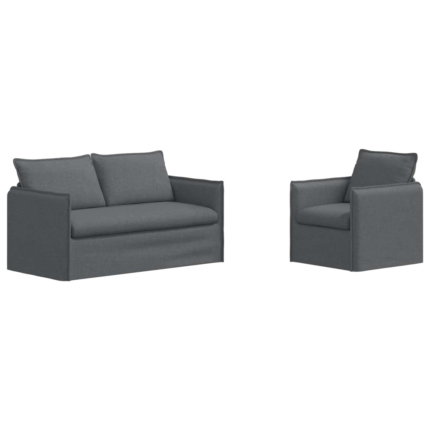 Bankstel 2 pcs Donkergrijs 156 x 82 x 85 cm Stof is nu te koop bij PeponiXL, paradijselijk wonen!