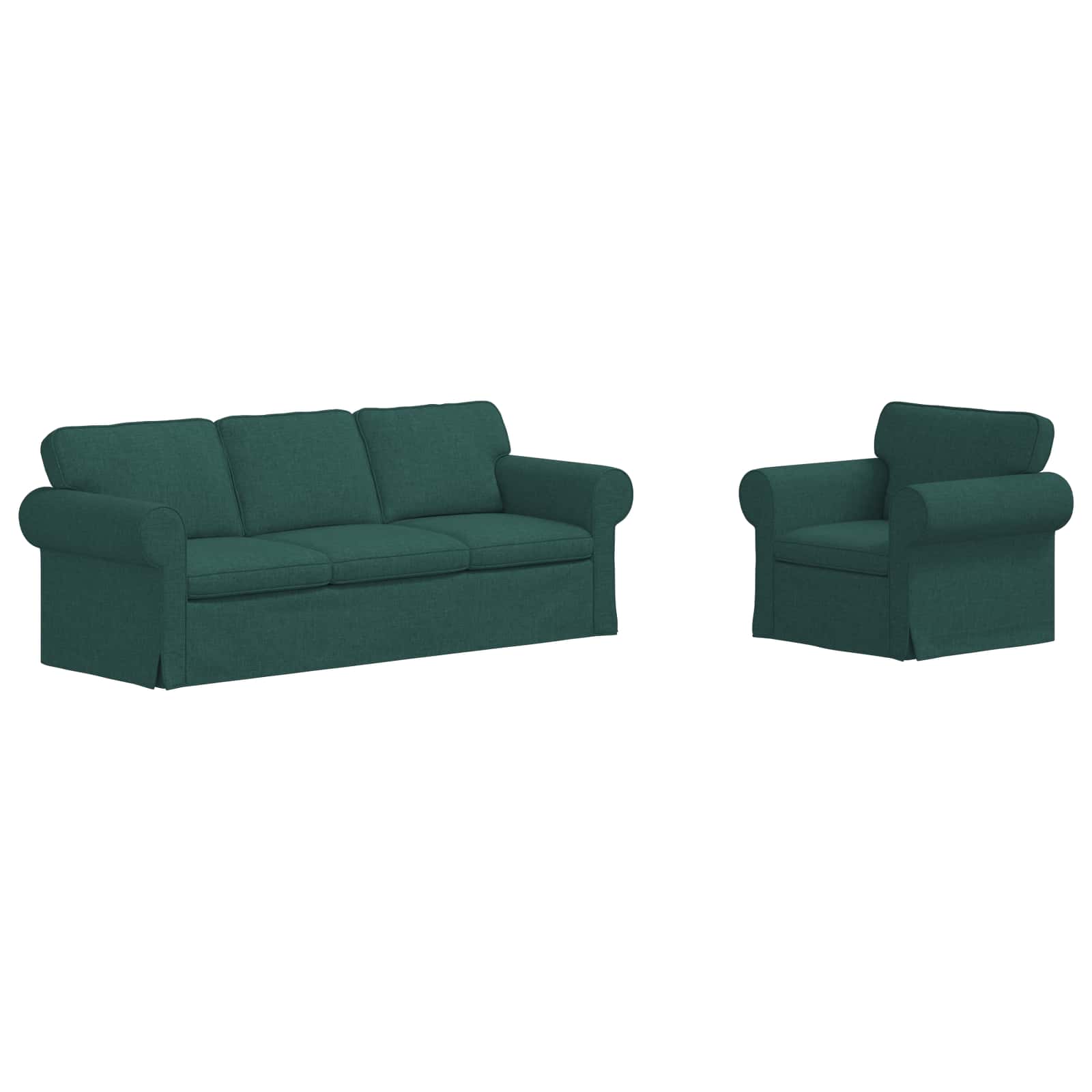 Bankstel 2 pcs Donkergroen 215 x 82 x 80 cm Stof is nu te koop bij PeponiXL, paradijselijk wonen!