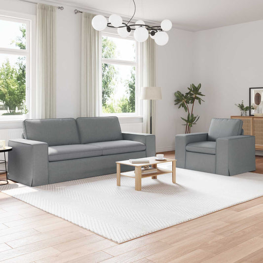 Bankstel 2 pcs Lichtgrijs 222 x 80 x 82 cm Stof is nu te koop bij PeponiXL, paradijselijk wonen!