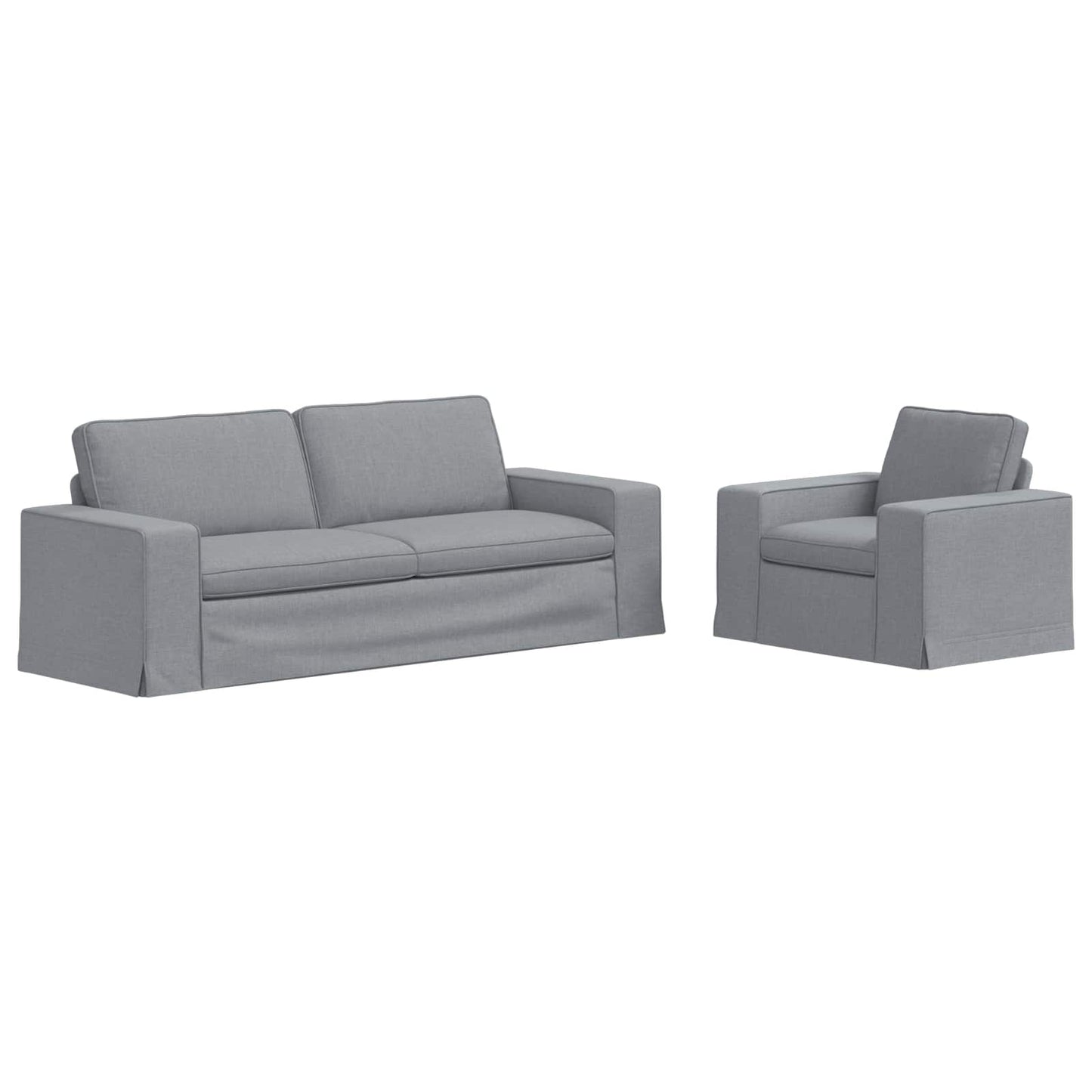 Bankstel 2 pcs Lichtgrijs 222 x 80 x 82 cm Stof is nu te koop bij PeponiXL, paradijselijk wonen!