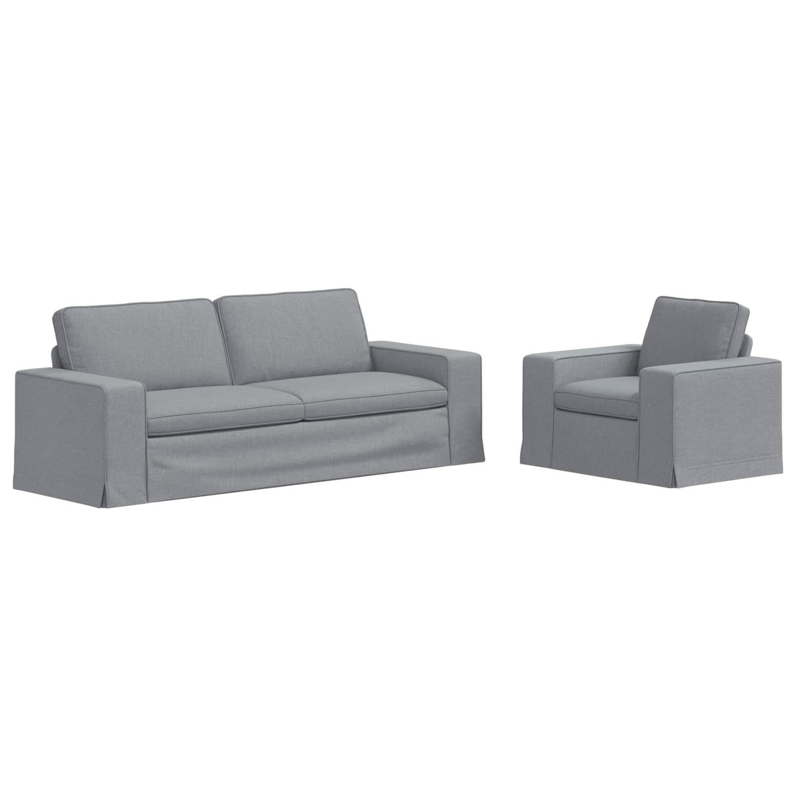 Bankstel 2 pcs Lichtgrijs 222 x 80 x 82 cm Stof is nu te koop bij PeponiXL, paradijselijk wonen!