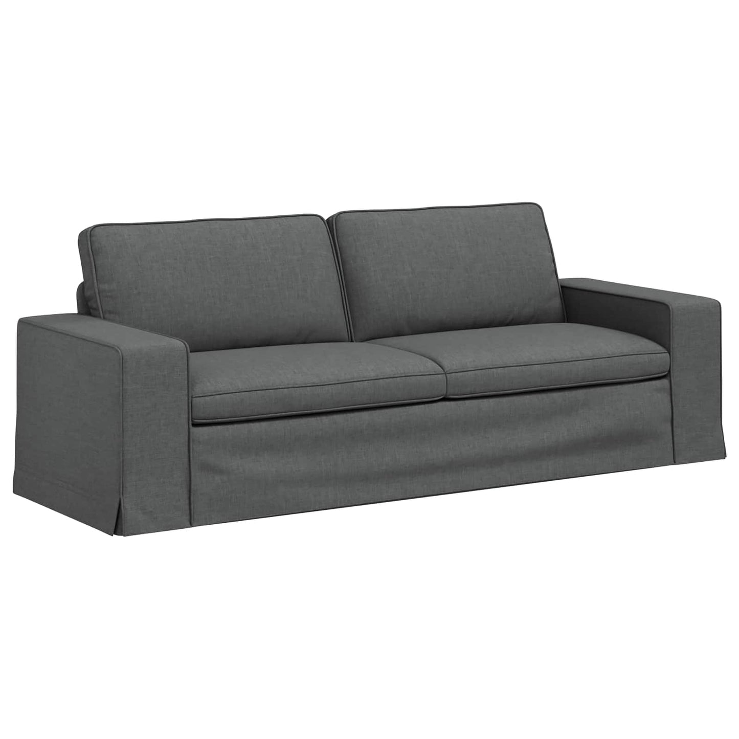 Bankstel 2 pcs Donkergrijs 222 x 80 x 82 cm Stof is nu te koop bij PeponiXL, paradijselijk wonen!