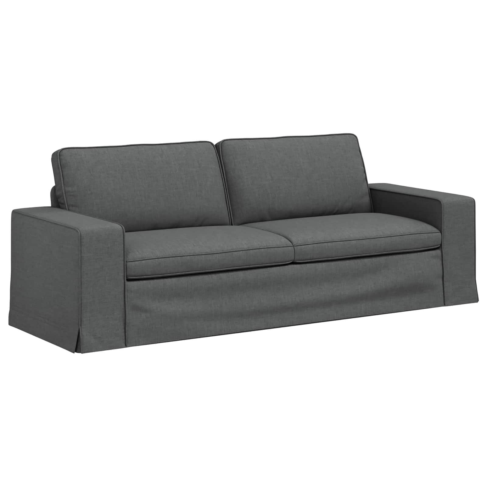 Bankstel 2 pcs Donkergrijs 222 x 80 x 82 cm Stof is nu te koop bij PeponiXL, paradijselijk wonen!