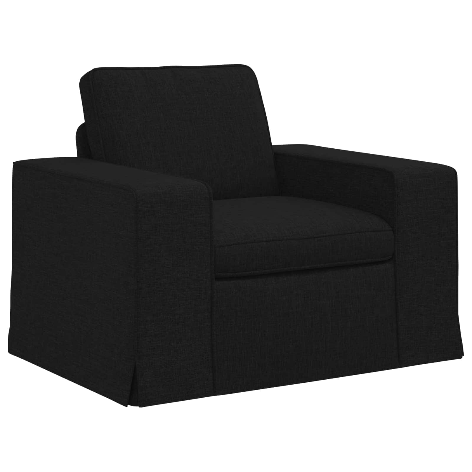 Bankstel 2 pcs Zwart 222 x 80 x 82 cm Stof is nu te koop bij PeponiXL, paradijselijk wonen!