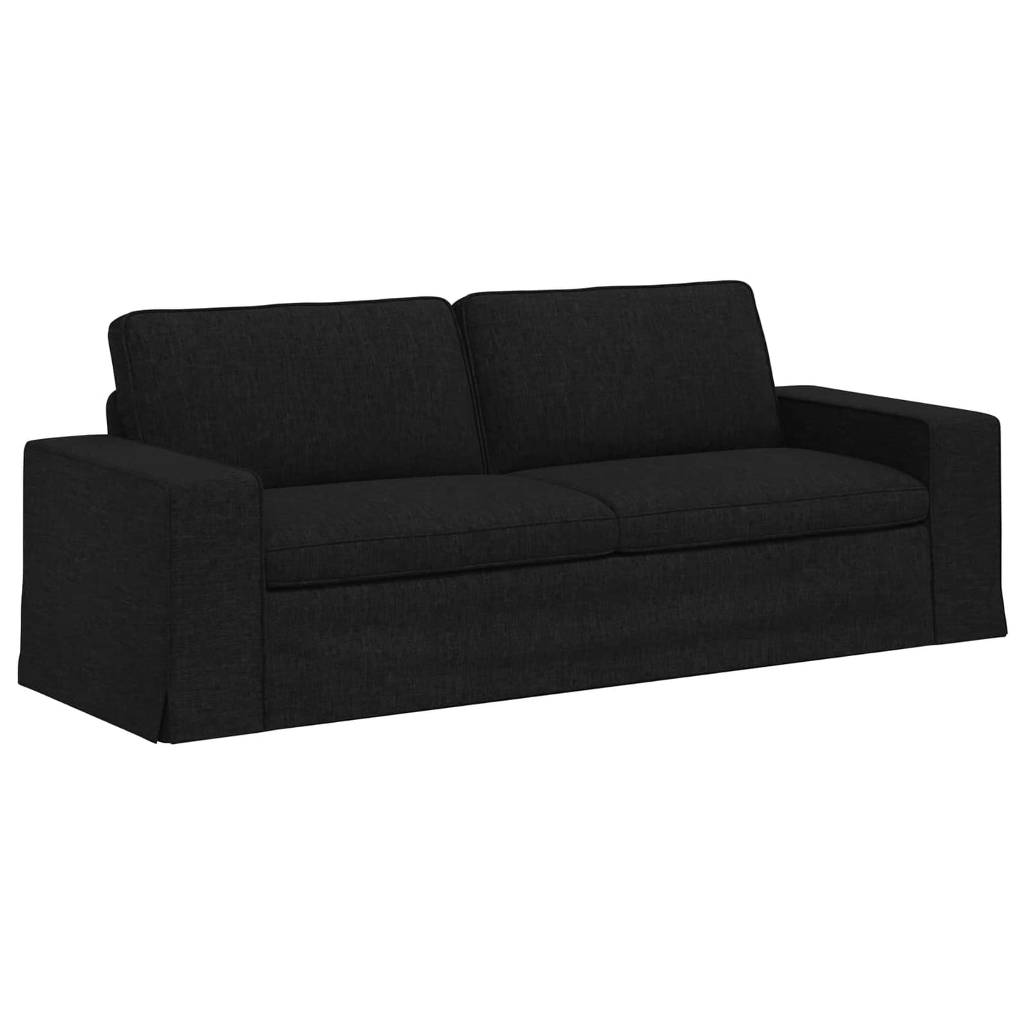 Bankstel 2 pcs Zwart 222 x 80 x 82 cm Stof is nu te koop bij PeponiXL, paradijselijk wonen!