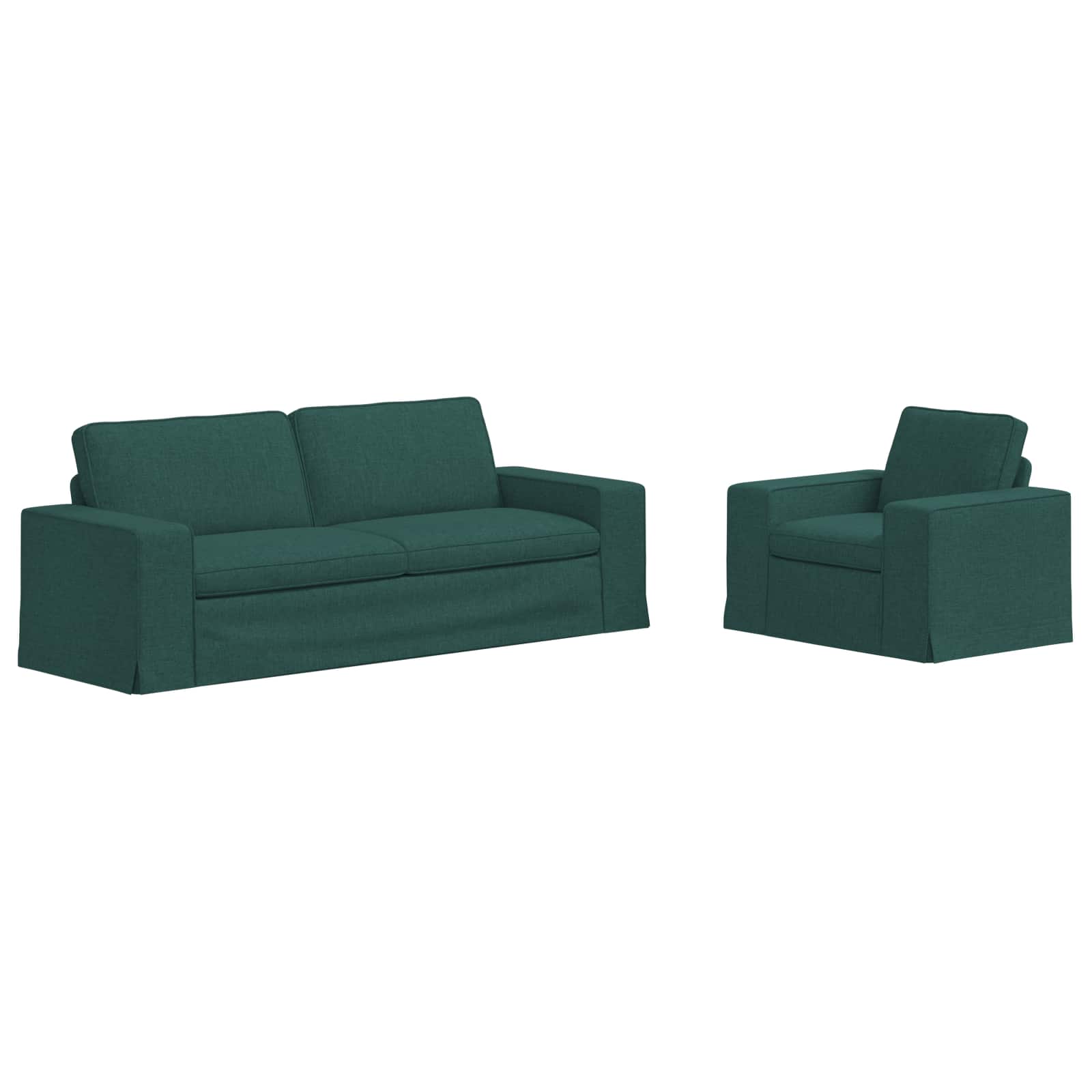 Bankstel 2 pcs Donkergroen 222 x 80 x 82 cm Stof is nu te koop bij PeponiXL, paradijselijk wonen!
