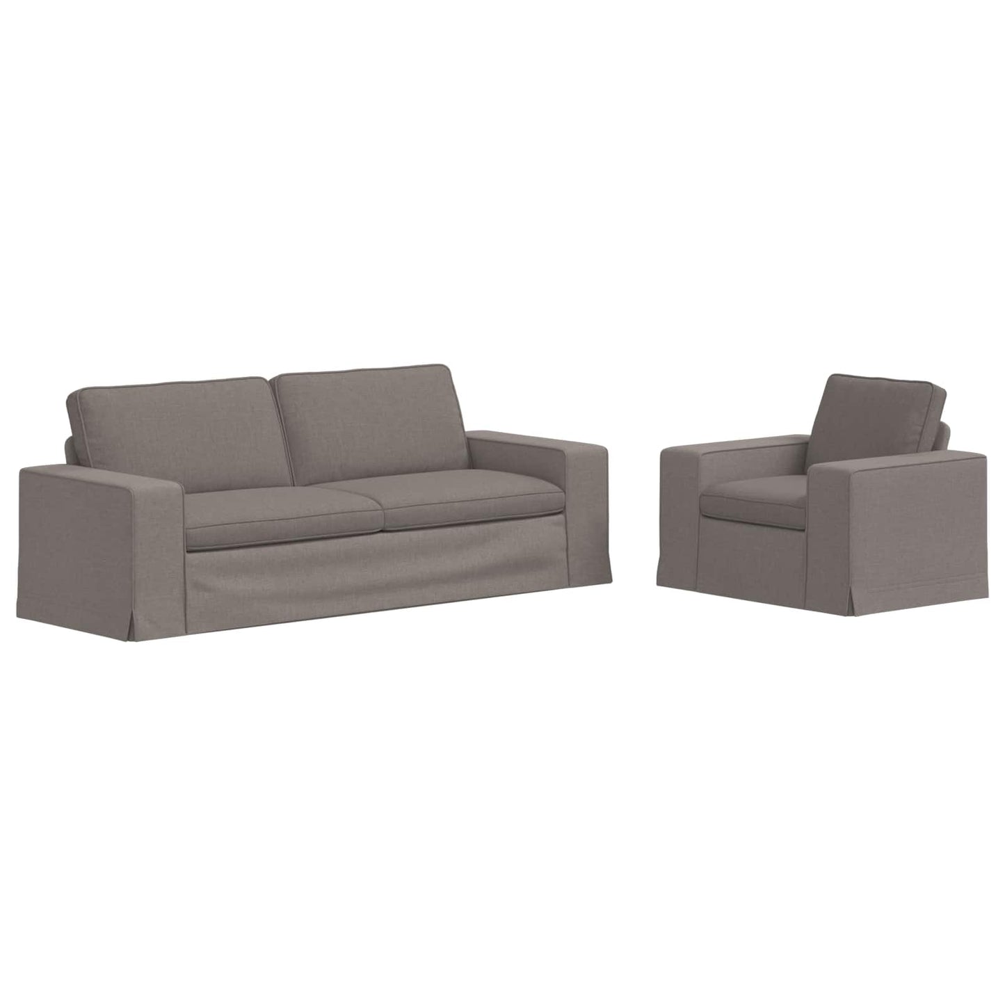 Bankstel 2 pcs Taupe 222 x 80 x 82 cm Stof is nu te koop bij PeponiXL, paradijselijk wonen!