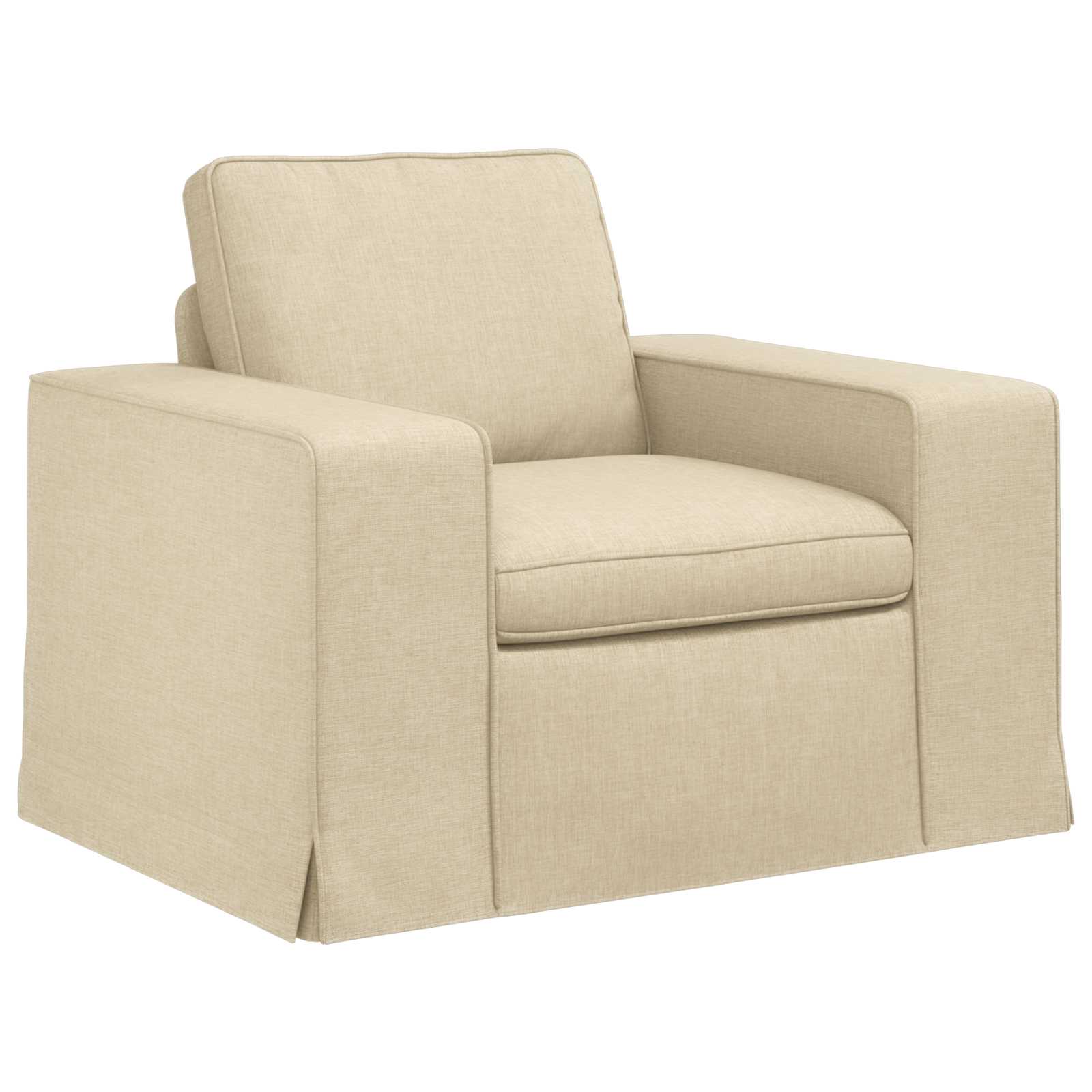 Bankstel 2 pcs Crème 222 x 80 x 82 cm Stof is nu te koop bij PeponiXL, paradijselijk wonen!