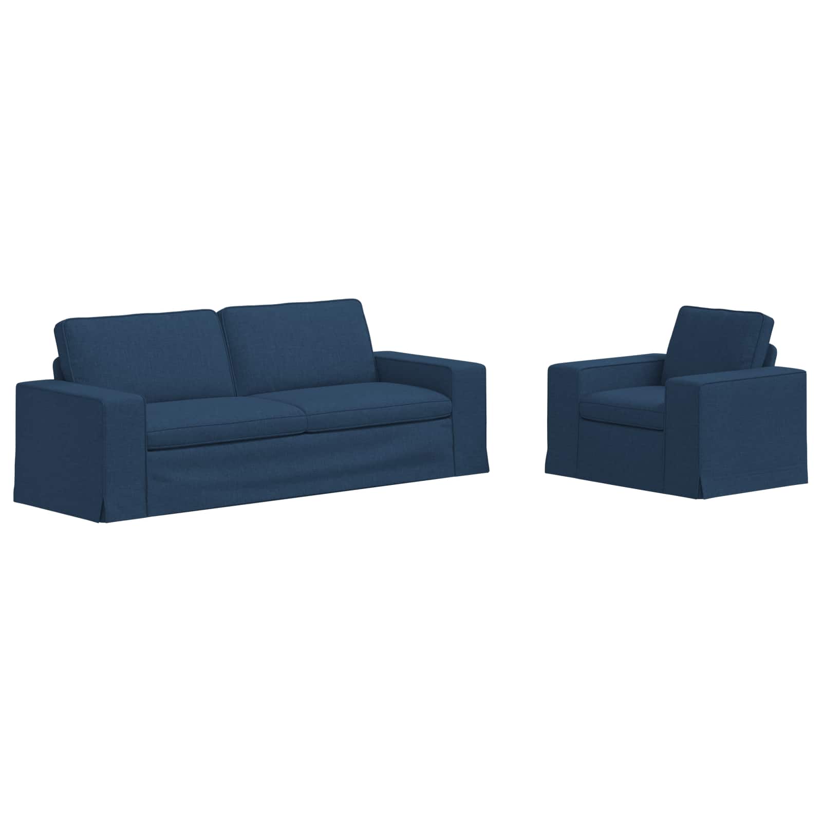 Bankstel 2 pcs Blauw 222 x 80 x 82 cm Stof is nu te koop bij PeponiXL, paradijselijk wonen!