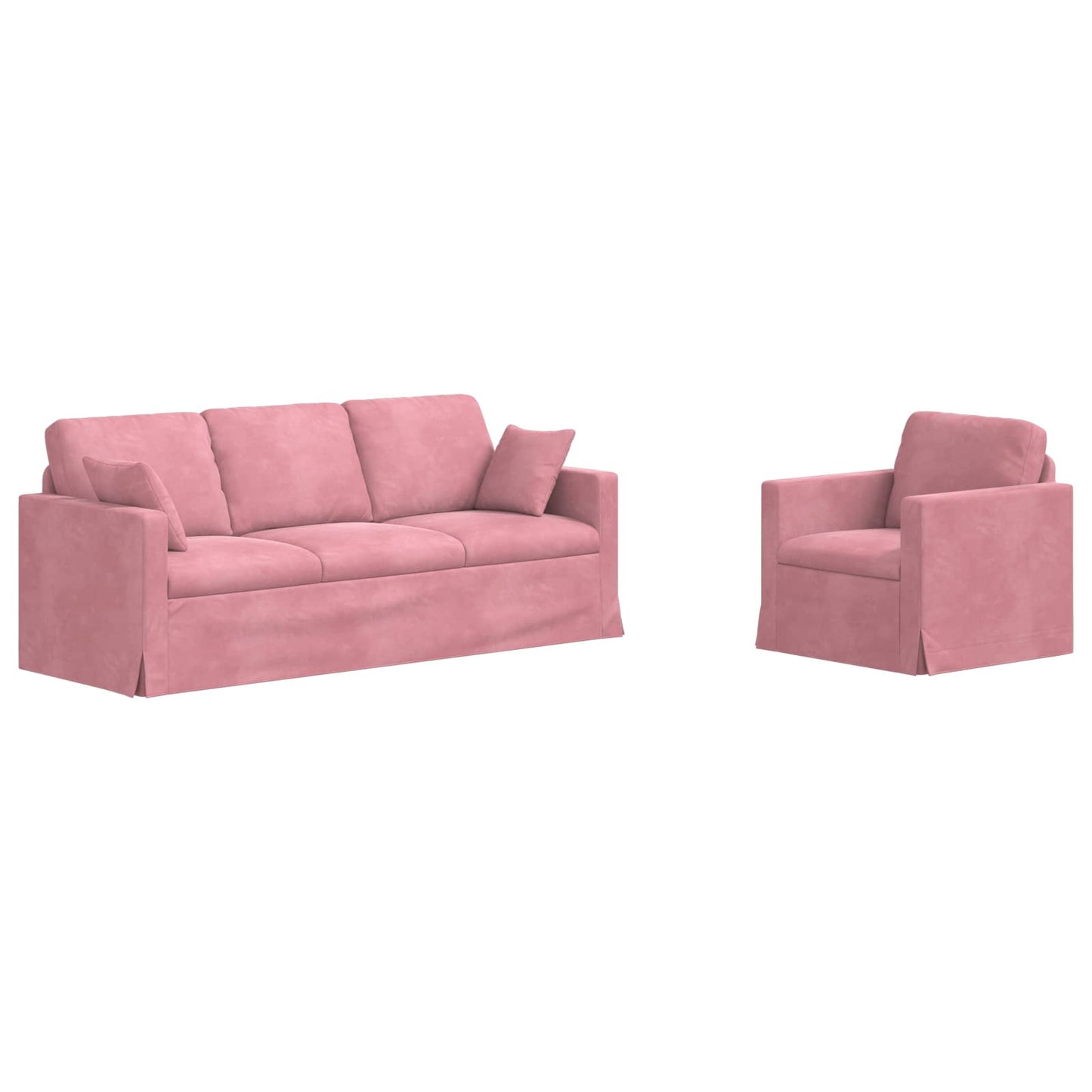 Bank 2 pcs Roze 198 x 78 x 80 cm Fluweel is nu te koop bij PeponiXL, paradijselijk wonen!