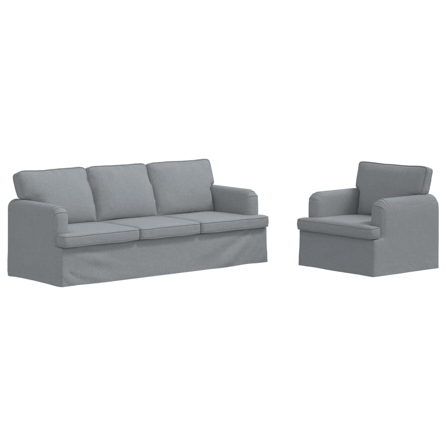 Bankstel 2 pcs Lichtgrijs 201 x 80 x 85 cm Stof is nu te koop bij PeponiXL, paradijselijk wonen!