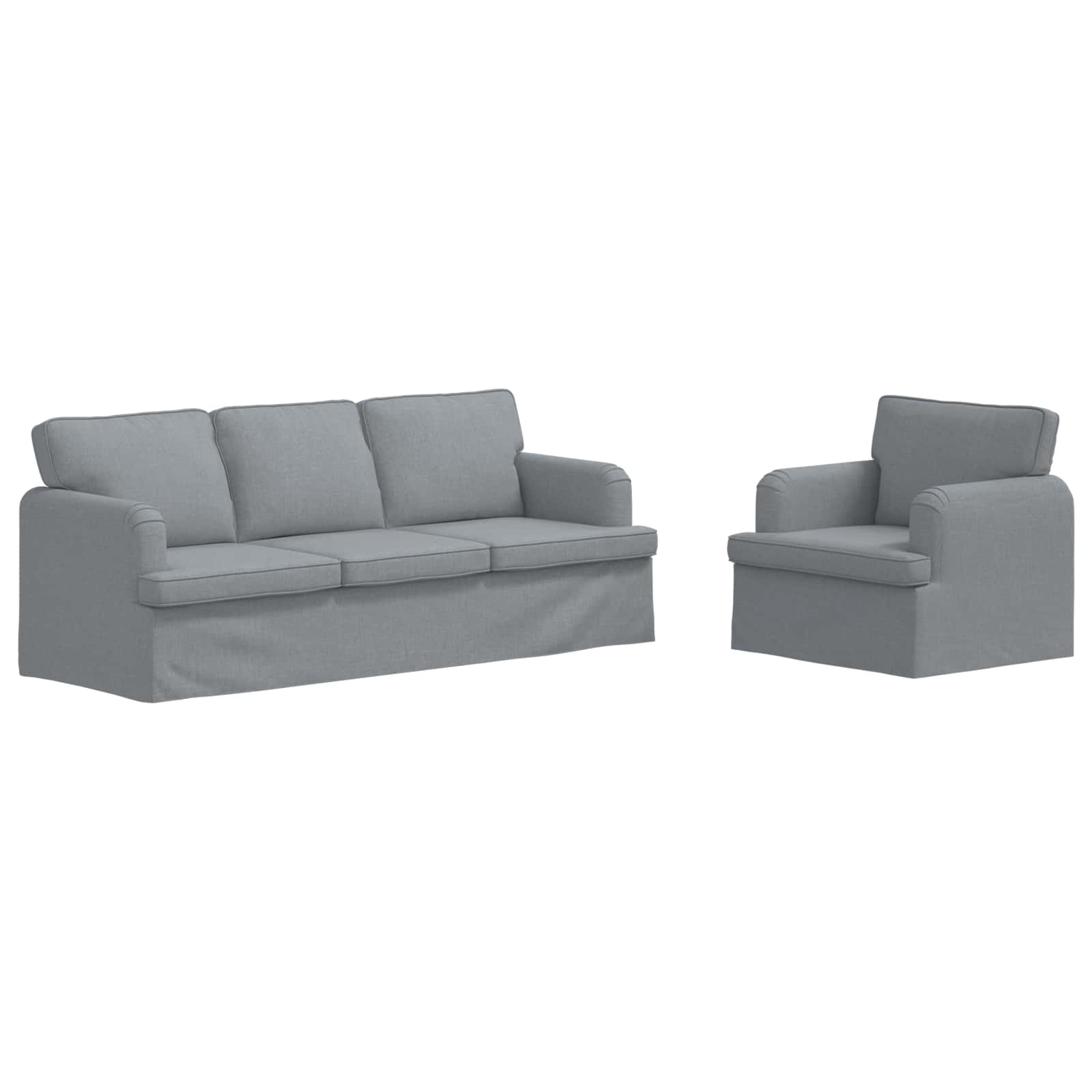 Bankstel 2 pcs Lichtgrijs 201 x 80 x 85 cm Stof is nu te koop bij PeponiXL, paradijselijk wonen!