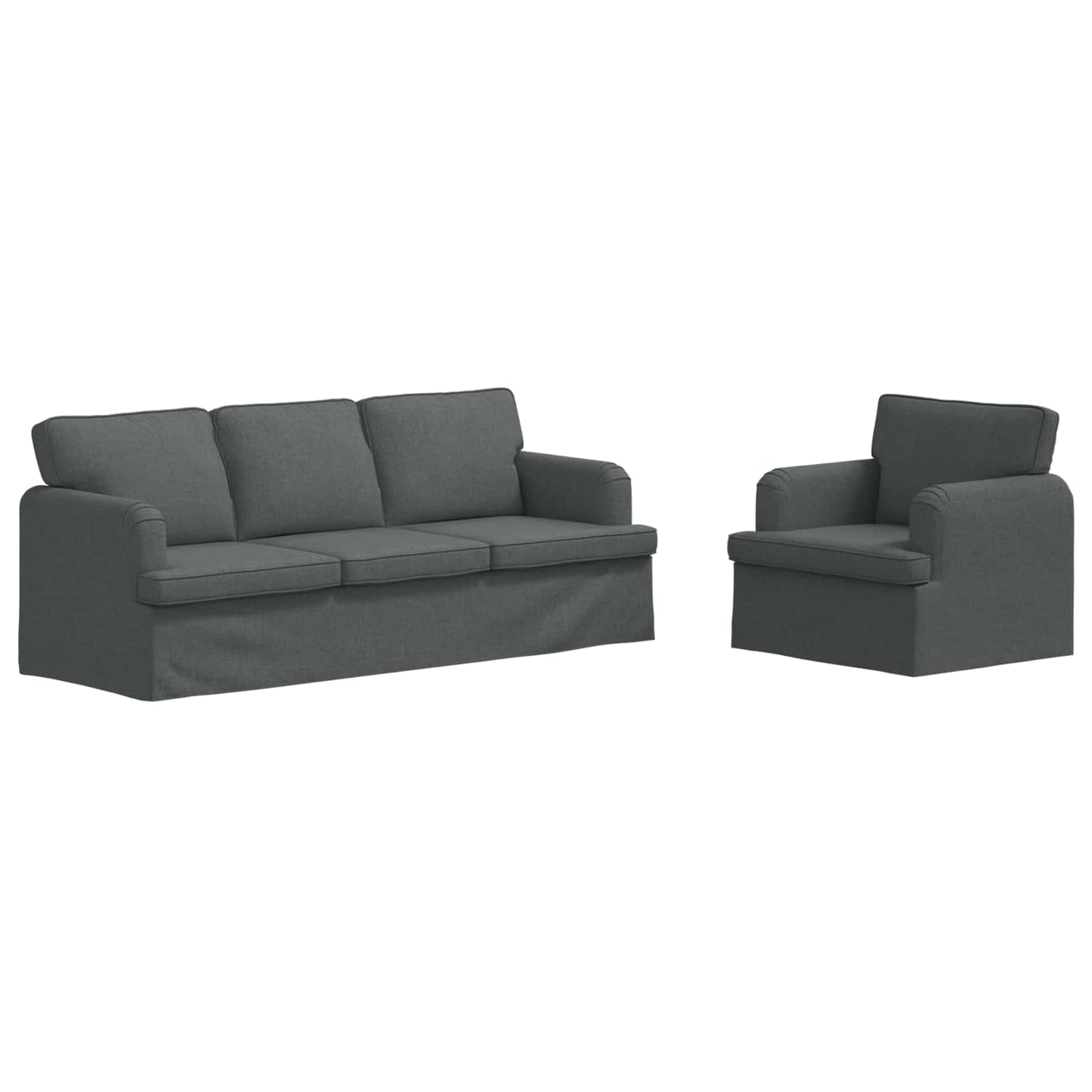 Bankstel 2 pcs Donkergrijs 201 x 80 x 85 cm Stof is nu te koop bij PeponiXL, paradijselijk wonen!