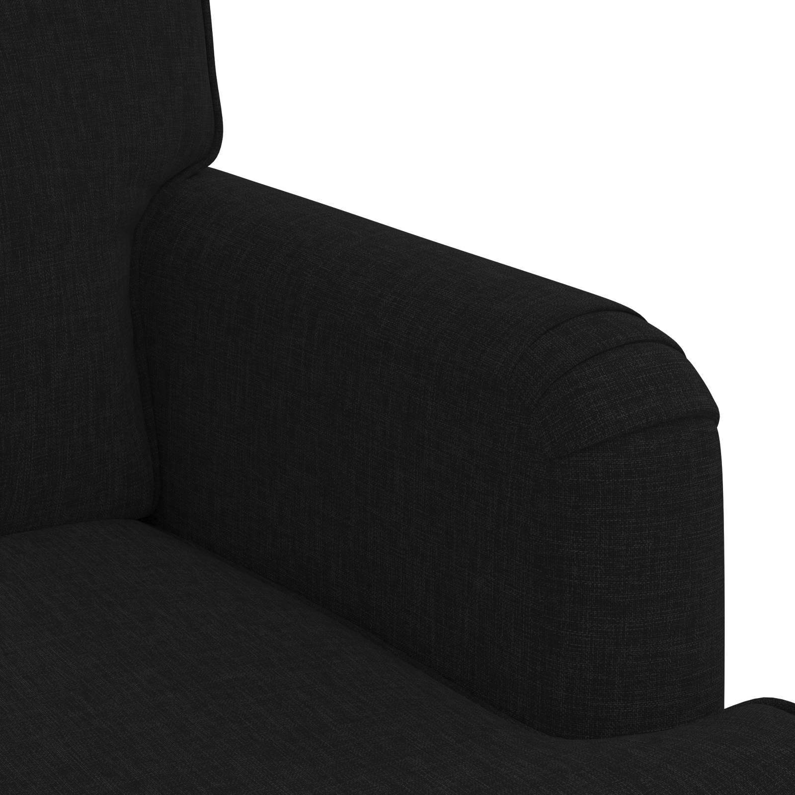Bankstel 2 pcs Zwart 201 x 80 x 85 cm Stof is nu te koop bij PeponiXL, paradijselijk wonen!