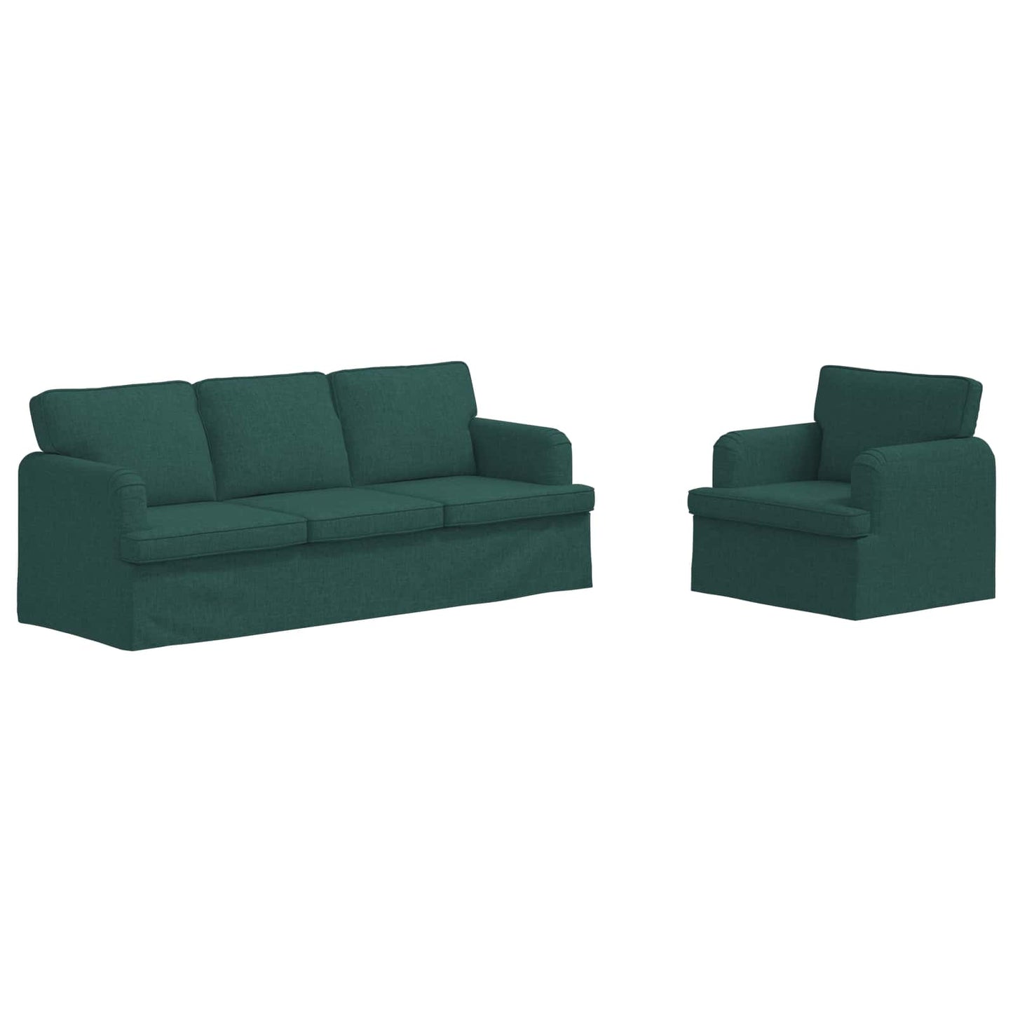Bankstel 2 pcs Donkergroen 201 x 80 x 85 cm Stof is nu te koop bij PeponiXL, paradijselijk wonen!