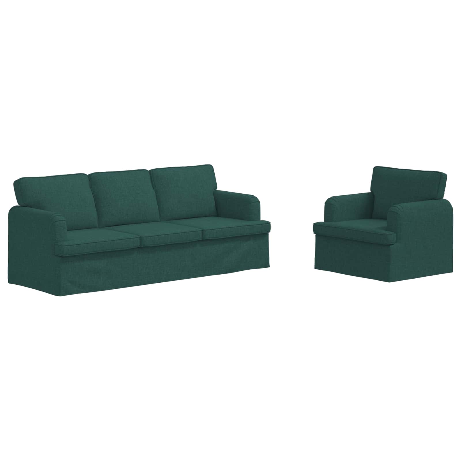 Bankstel 2 pcs Donkergroen 201 x 80 x 85 cm Stof is nu te koop bij PeponiXL, paradijselijk wonen!