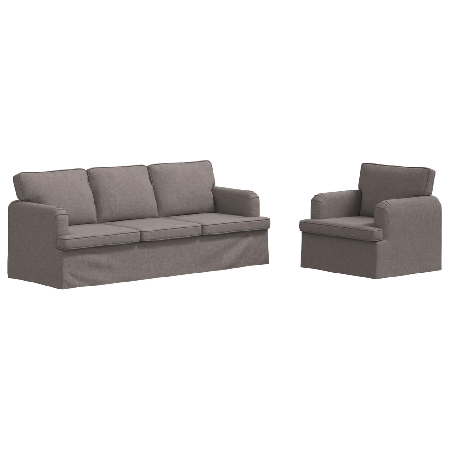 Bankstel 2 pcs Taupe 201 x 80 x 85 cm Stof is nu te koop bij PeponiXL, paradijselijk wonen!