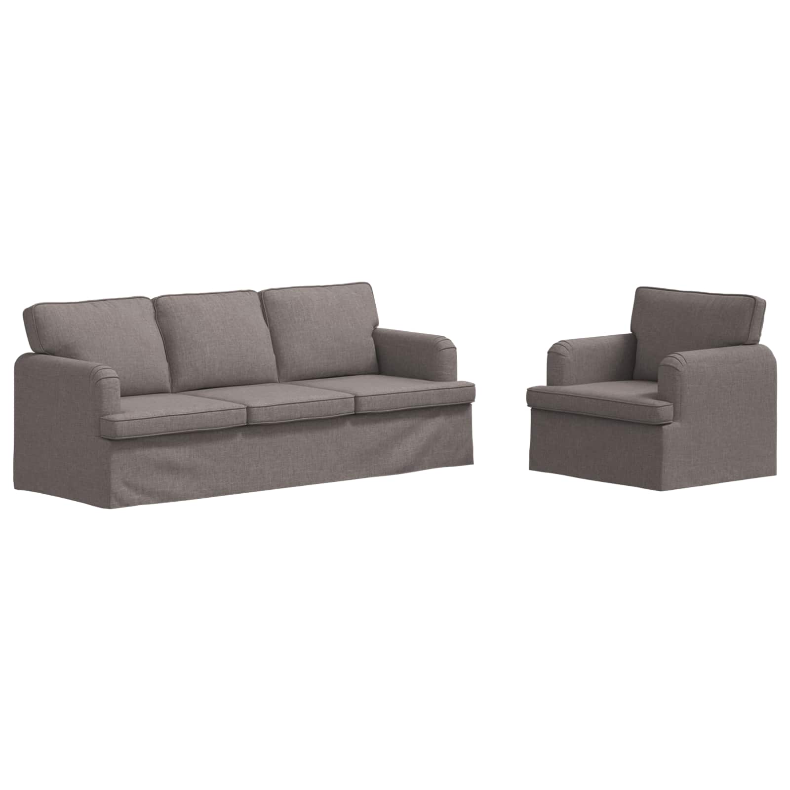 Bankstel 2 pcs Taupe 201 x 80 x 85 cm Stof is nu te koop bij PeponiXL, paradijselijk wonen!