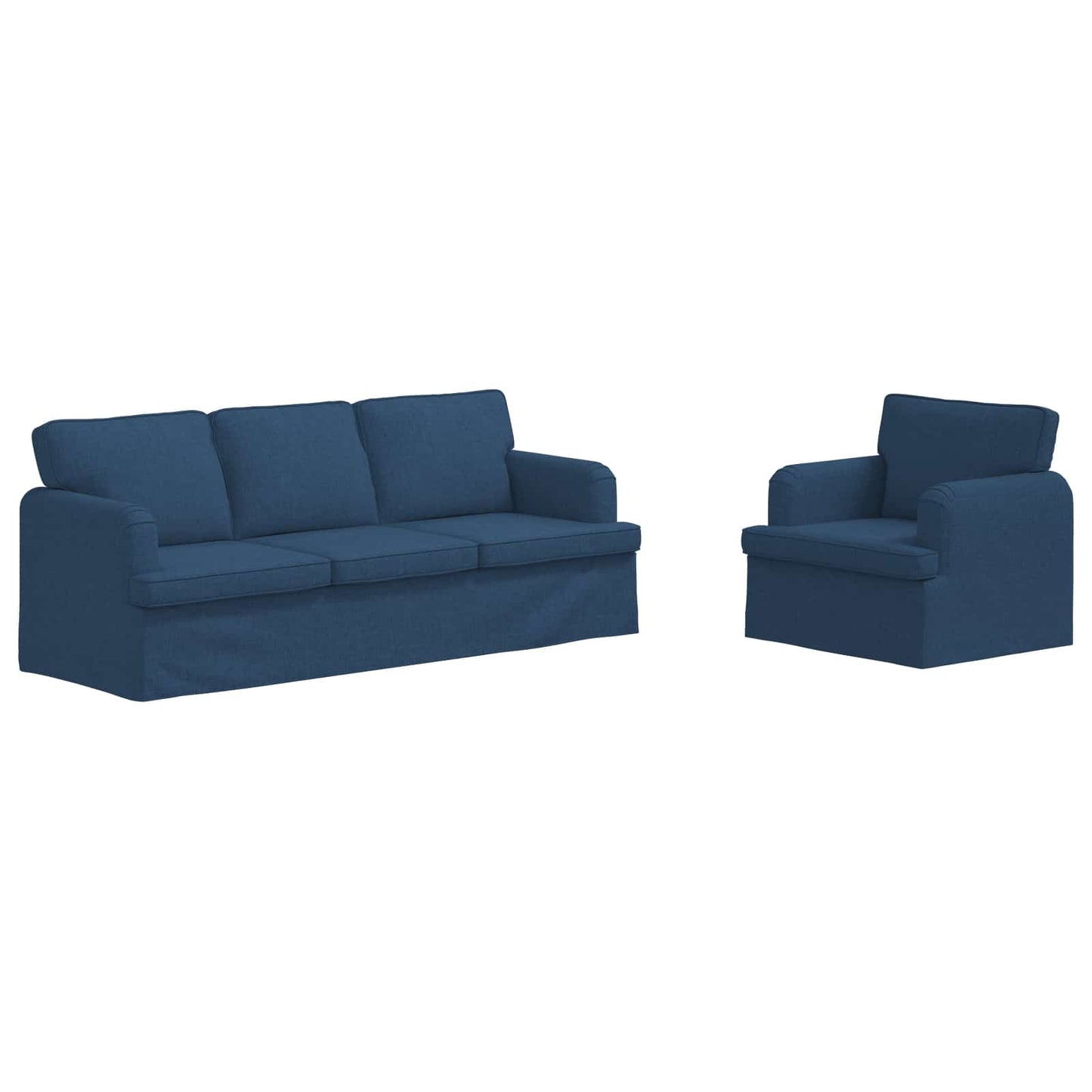 Bankstel 2 pcs Blauw 201 x 80 x 85 cm Stof is nu te koop bij PeponiXL, paradijselijk wonen!