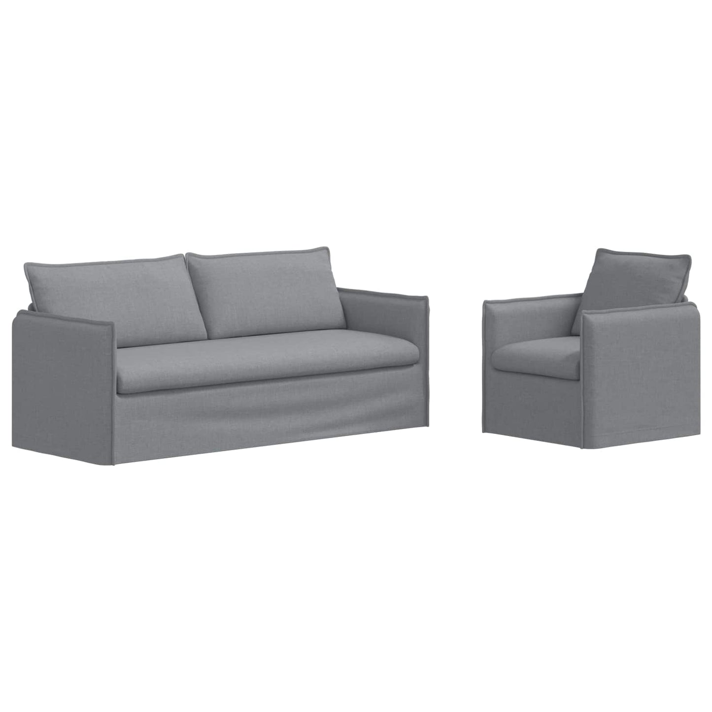 Bankstel 2 pcs Lichtgrijs 196 x 82 x 85 cm Stof is nu te koop bij PeponiXL, paradijselijk wonen!