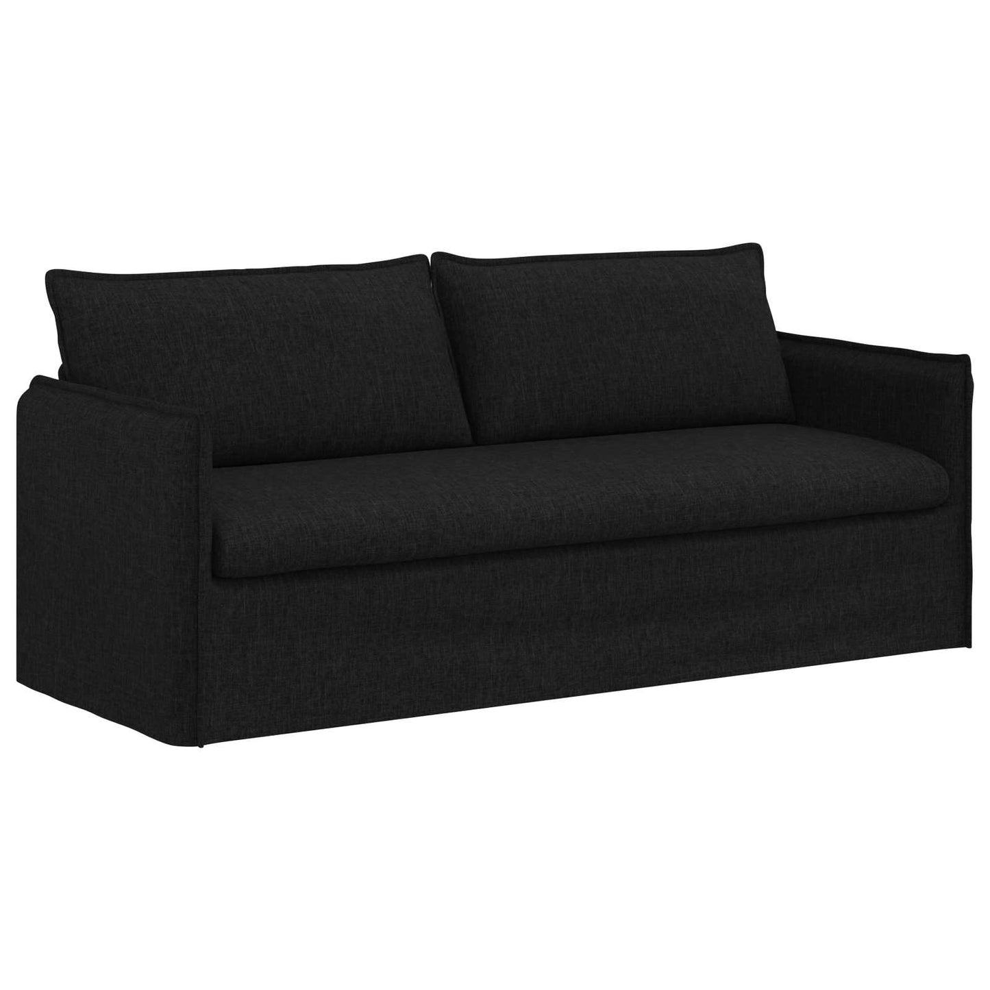 Bankstel 2 pcs Zwart 196 x 82 x 85 cm Stof is nu te koop bij PeponiXL, paradijselijk wonen!