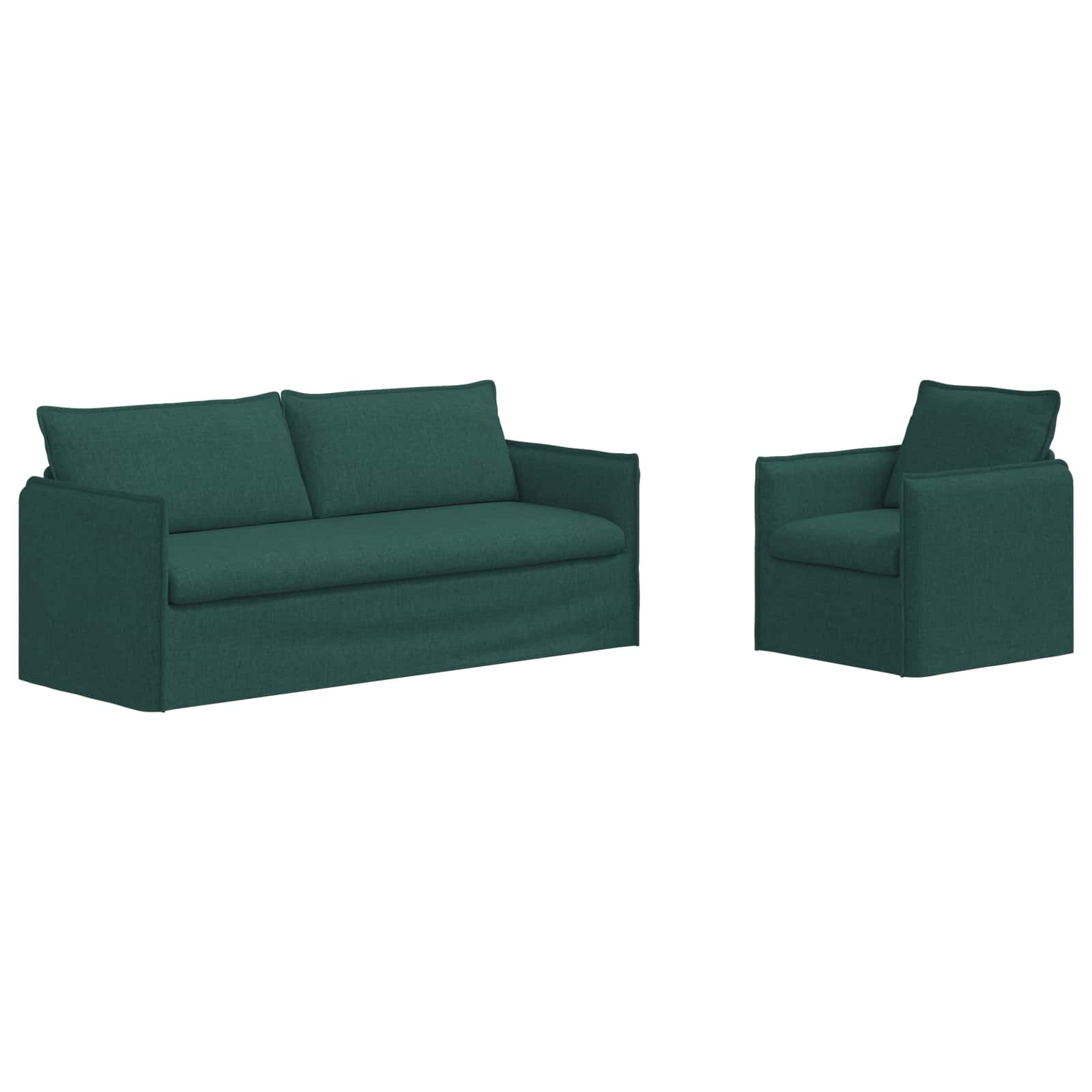 Bankstel 2 pcs Donkergroen 196 x 82 x 85 cm Stof is nu te koop bij PeponiXL, paradijselijk wonen!